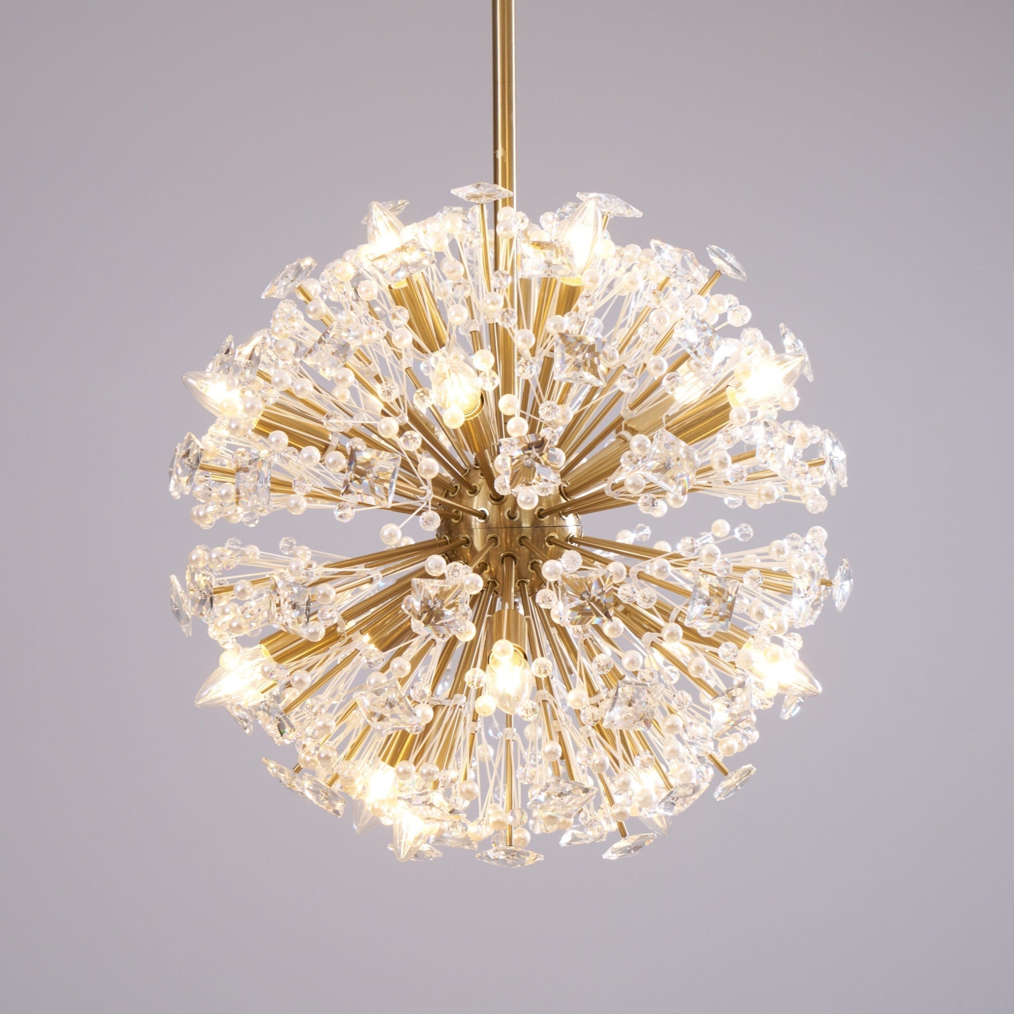 Aurora Chandelier Dickinson Gold Crystal Starburst - Letslighting