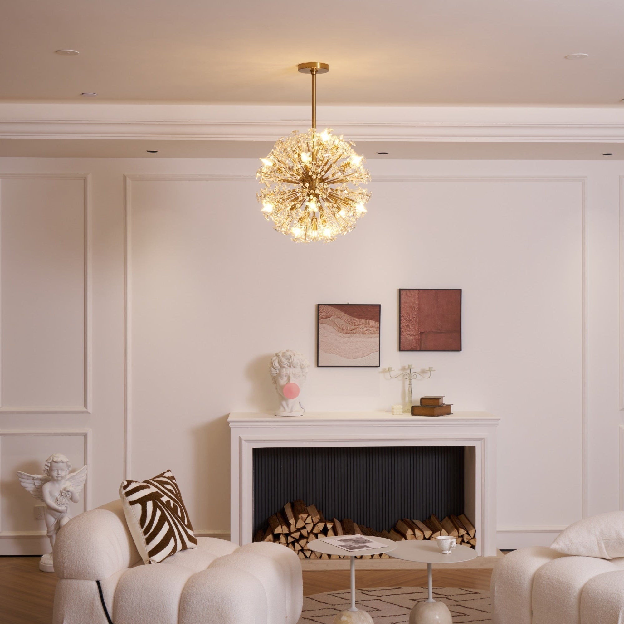 Aurora Chandelier Dickinson Gold Crystal Starburst - Letslighting