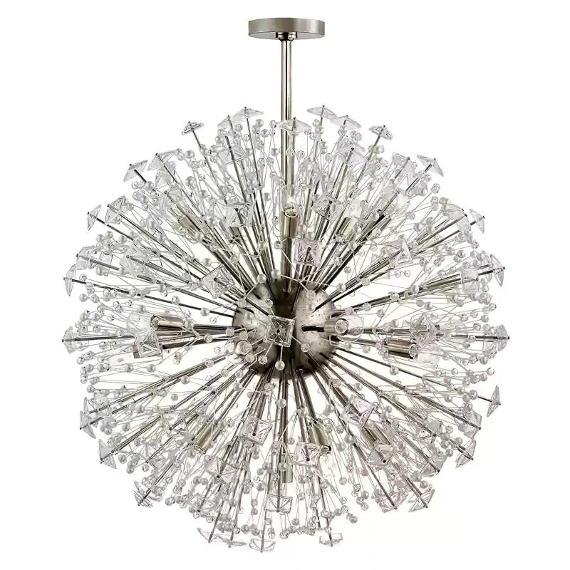 Aurora Chandelier Dickinson Gold Crystal Starburst - Letslighting