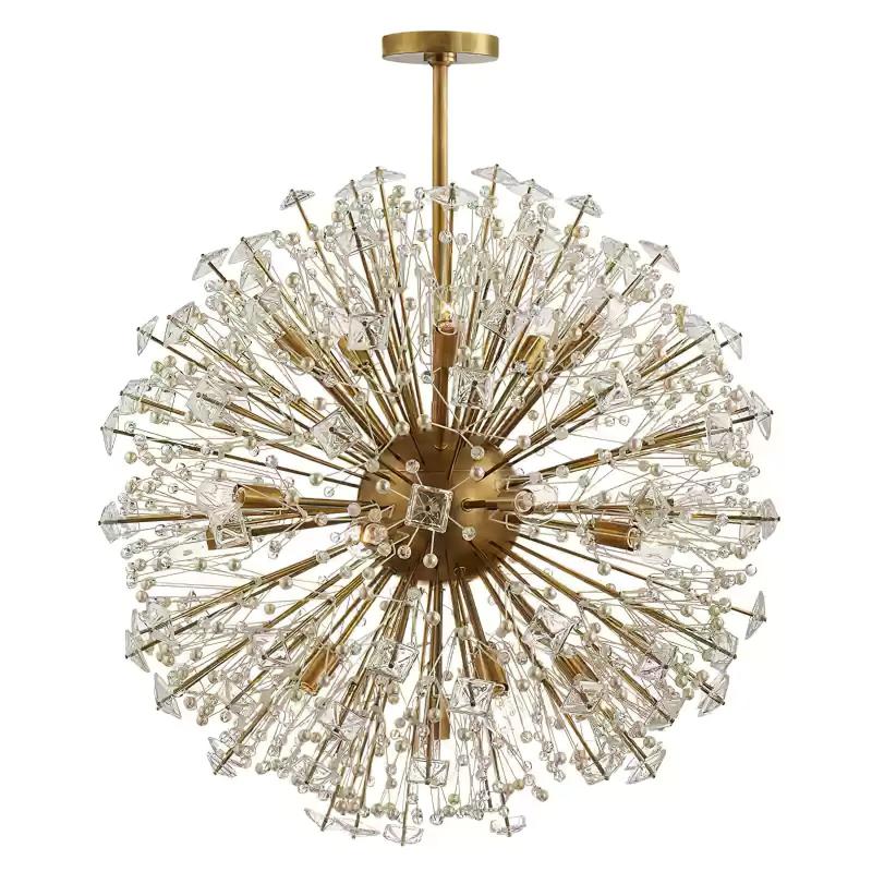Aurora Chandelier Dickinson Gold Crystal Starburst - Letslighting