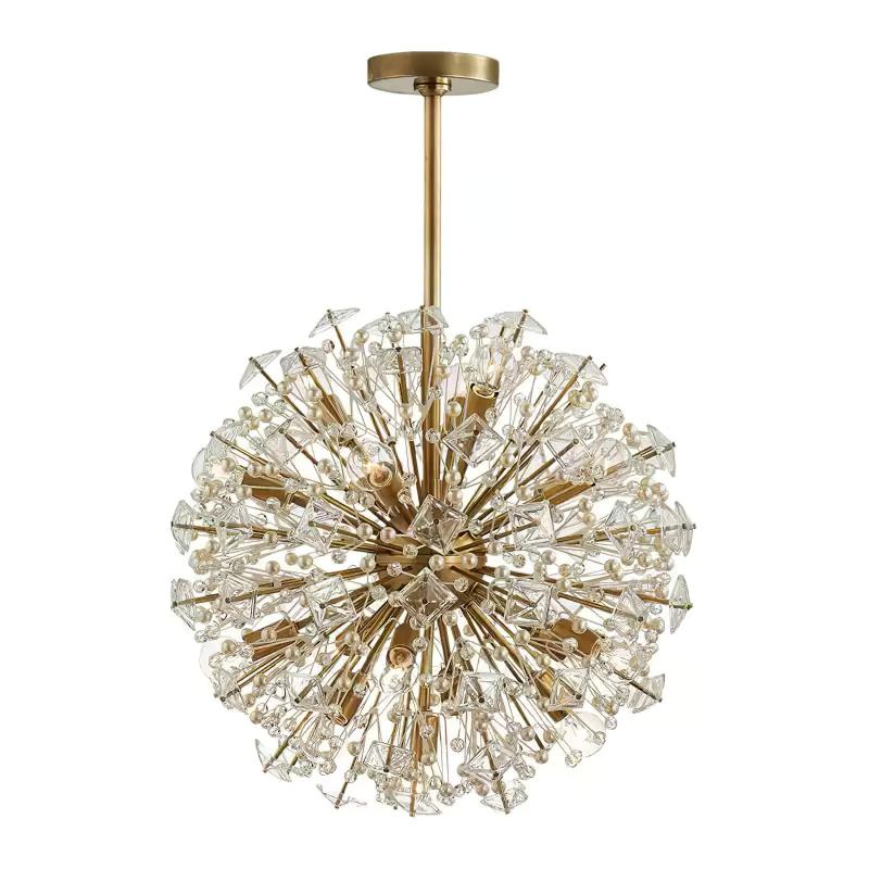 Aurora Chandelier Dickinson Gold Crystal Starburst - Letslighting