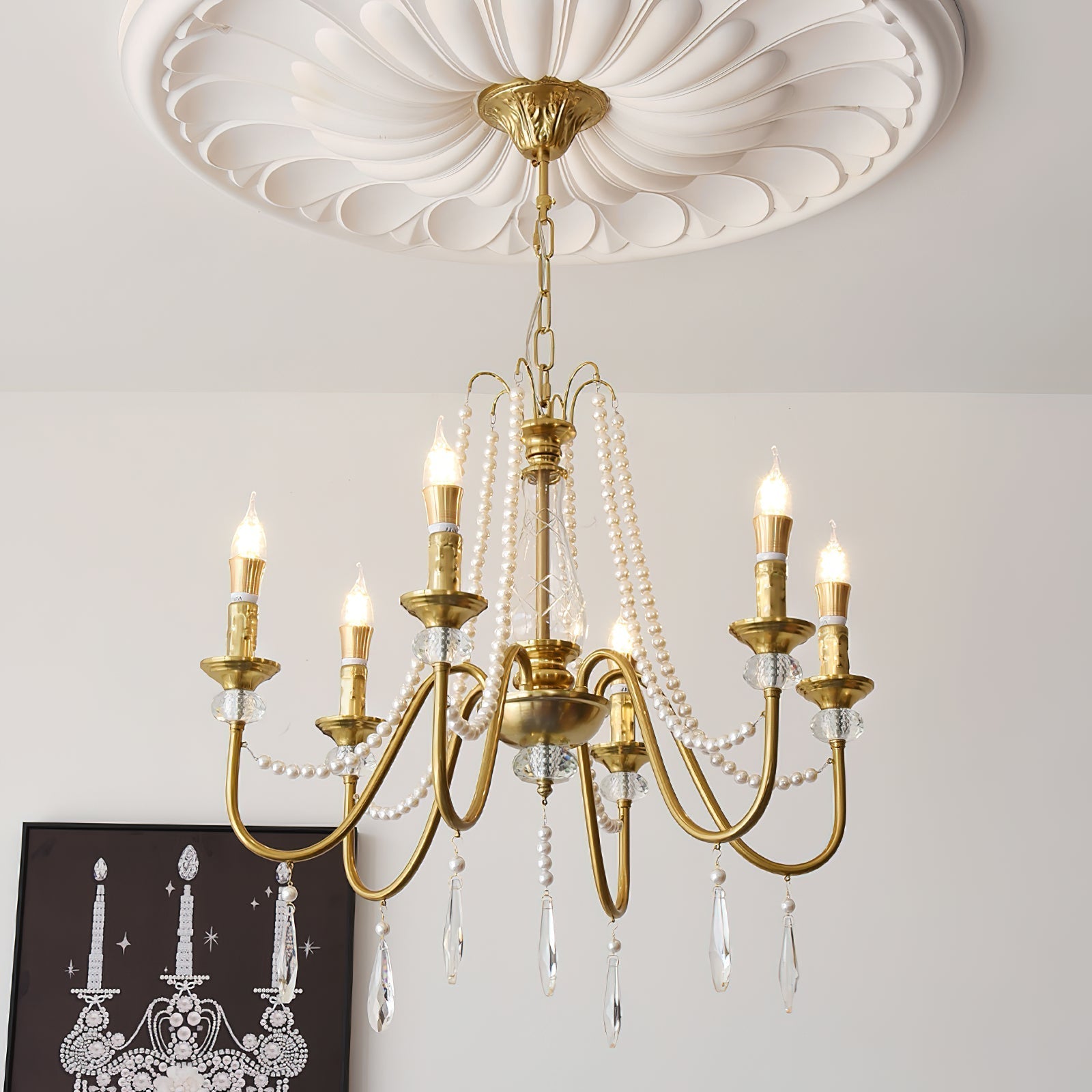 Mote Postmodern Luxury Brass Crystal Chandelier - Lamp Copper
