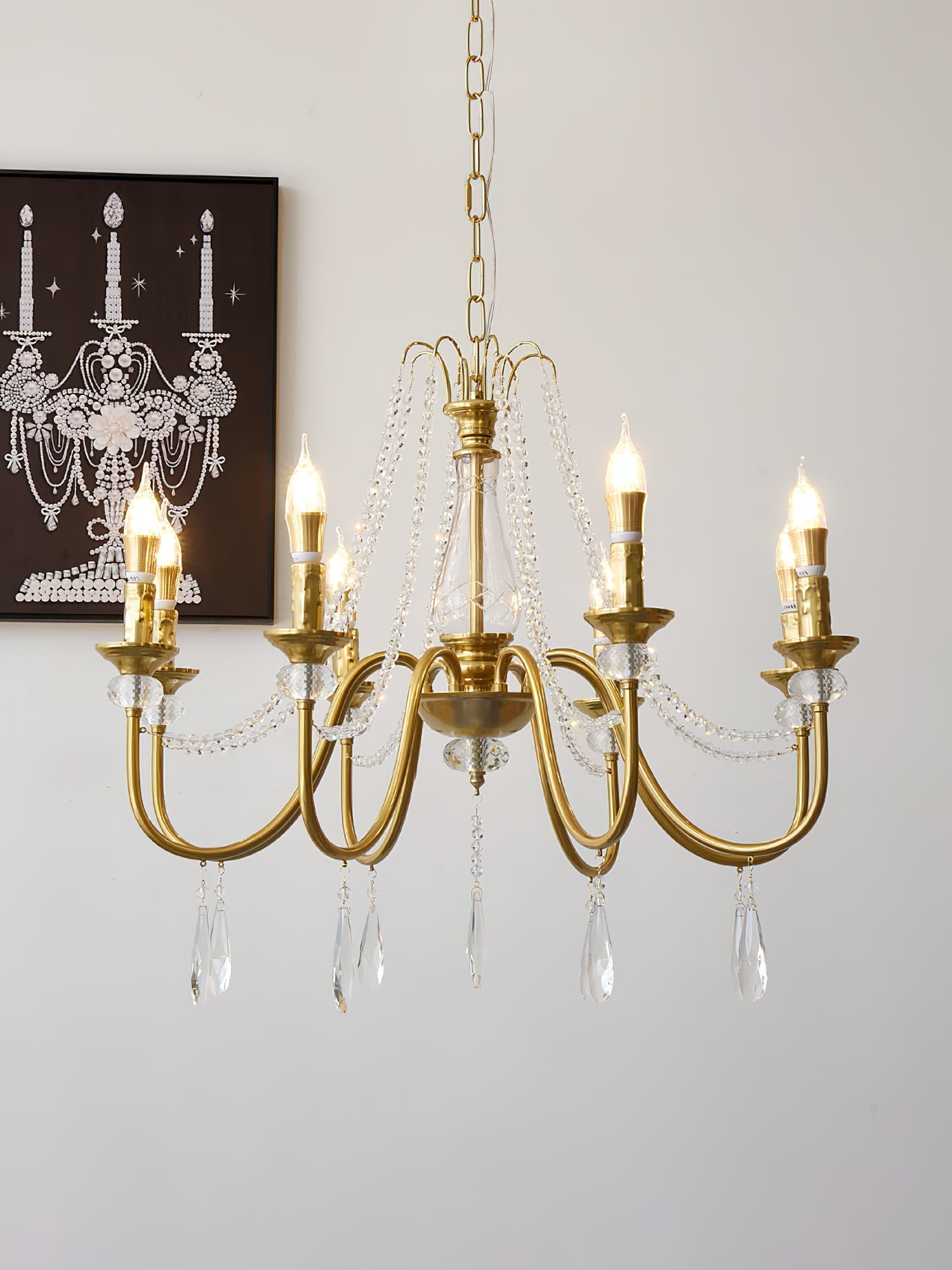 Mote Postmodern Luxury Brass Crystal Chandelier - Lamp Copper
