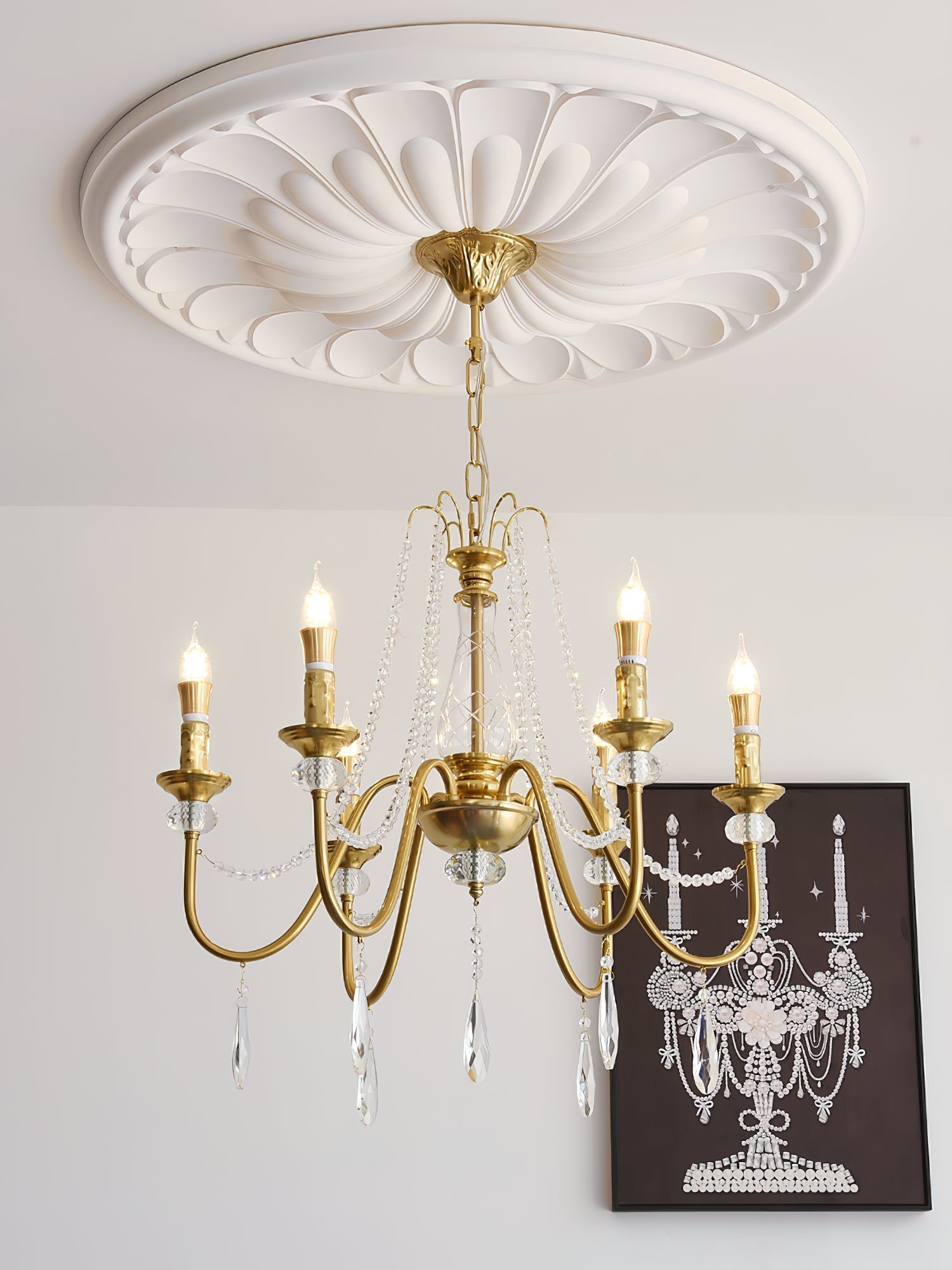 Mote Postmodern Luxury Brass Crystal Chandelier - Lamp Copper
