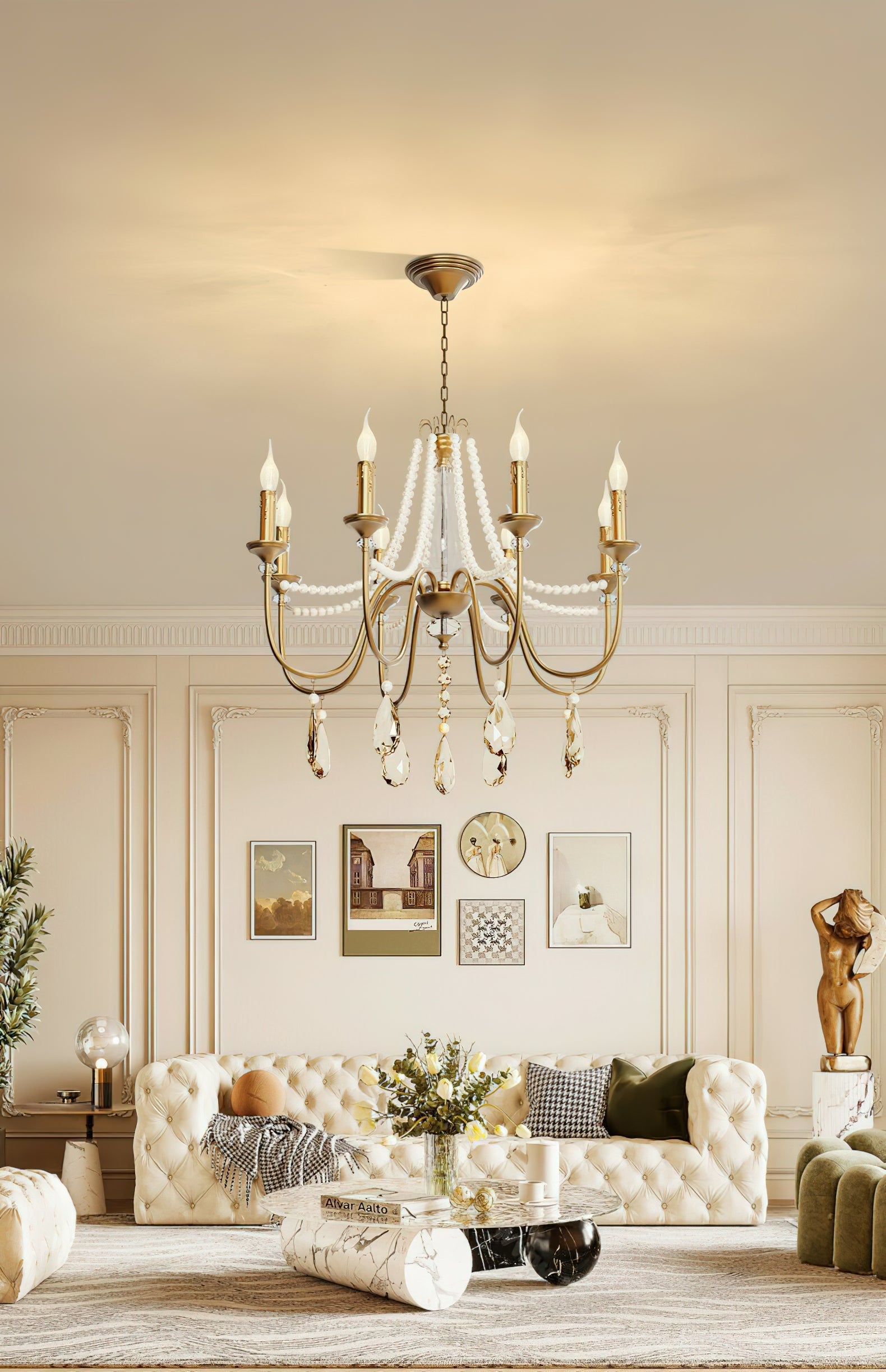 Mote Postmodern Luxury Brass Crystal Chandelier - Lamp Copper