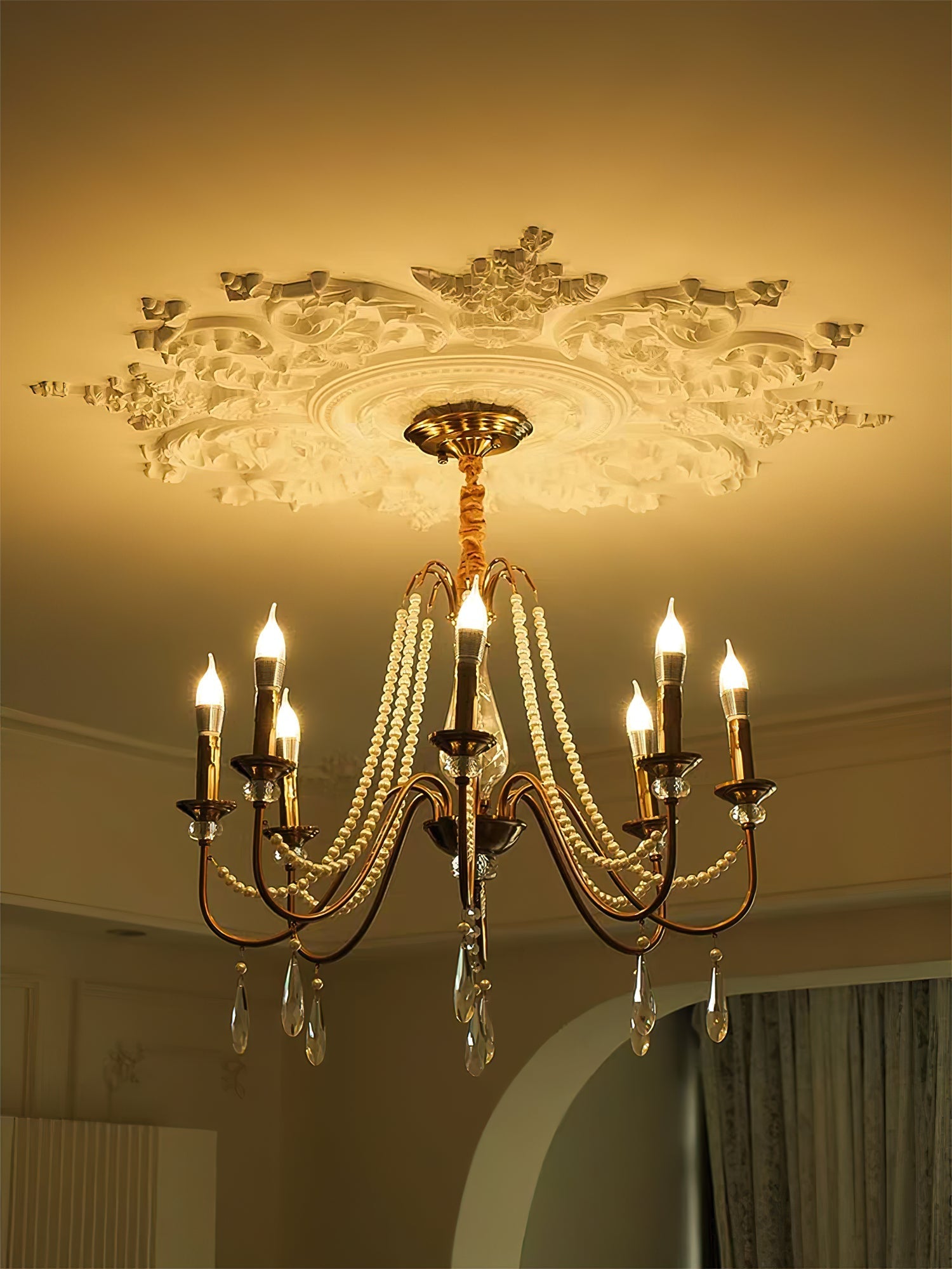 Mote Postmodern Luxury Brass Crystal Chandelier - Lamp Copper