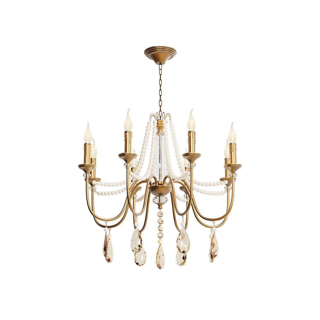 Mote Postmodern Luxury Brass Crystal Chandelier - Lamp Copper