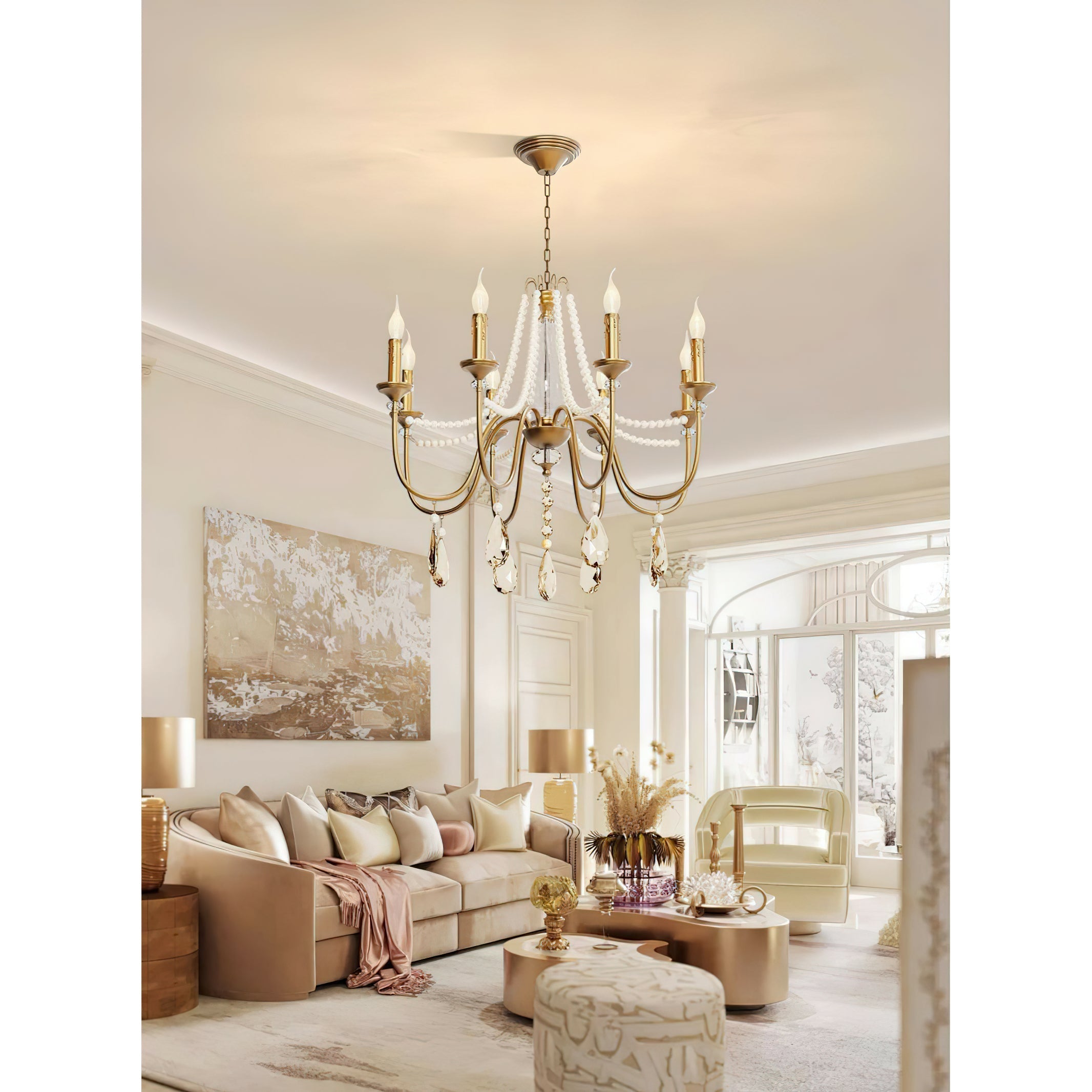 Mote Postmodern Luxury Brass Crystal Chandelier - Lamp Copper