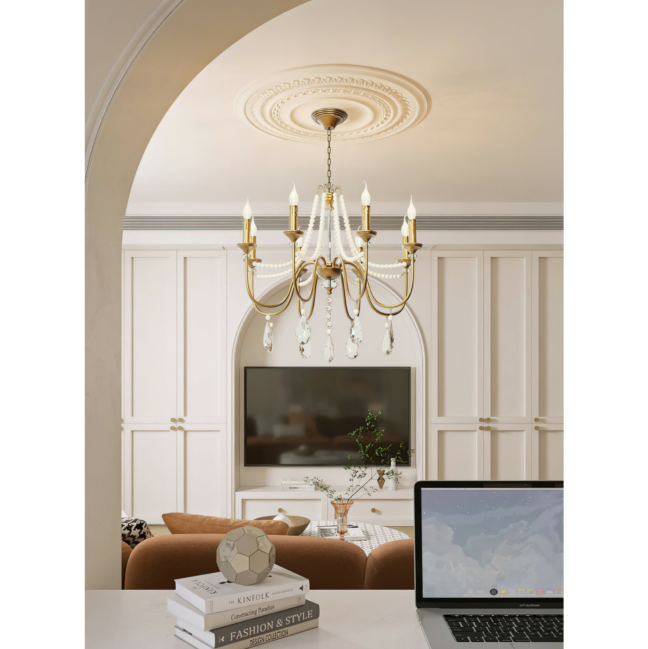 Mote Postmodern Luxury Brass Crystal Chandelier - Lamp Copper