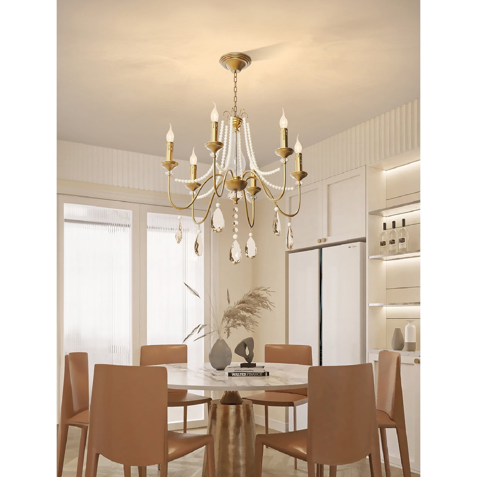 Mote Postmodern Luxury Brass Crystal Chandelier - Lamp Copper