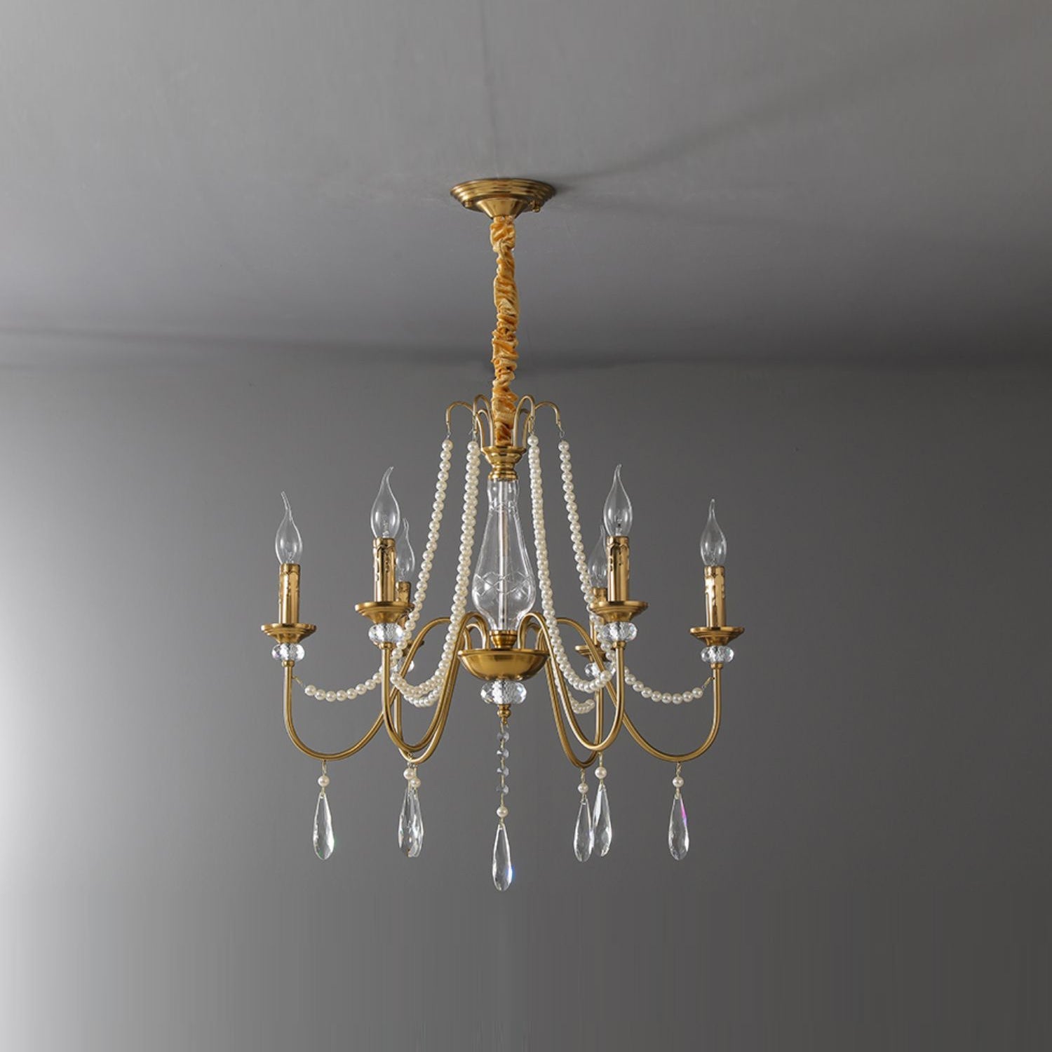 Mote Postmodern Luxury Brass Crystal Chandelier - Lamp Copper