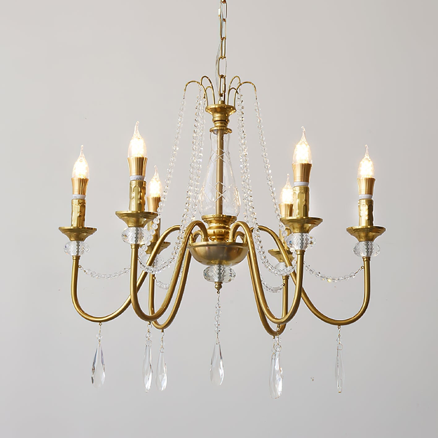 Mote Postmodern Luxury Brass Crystal Chandelier - Lamp Copper