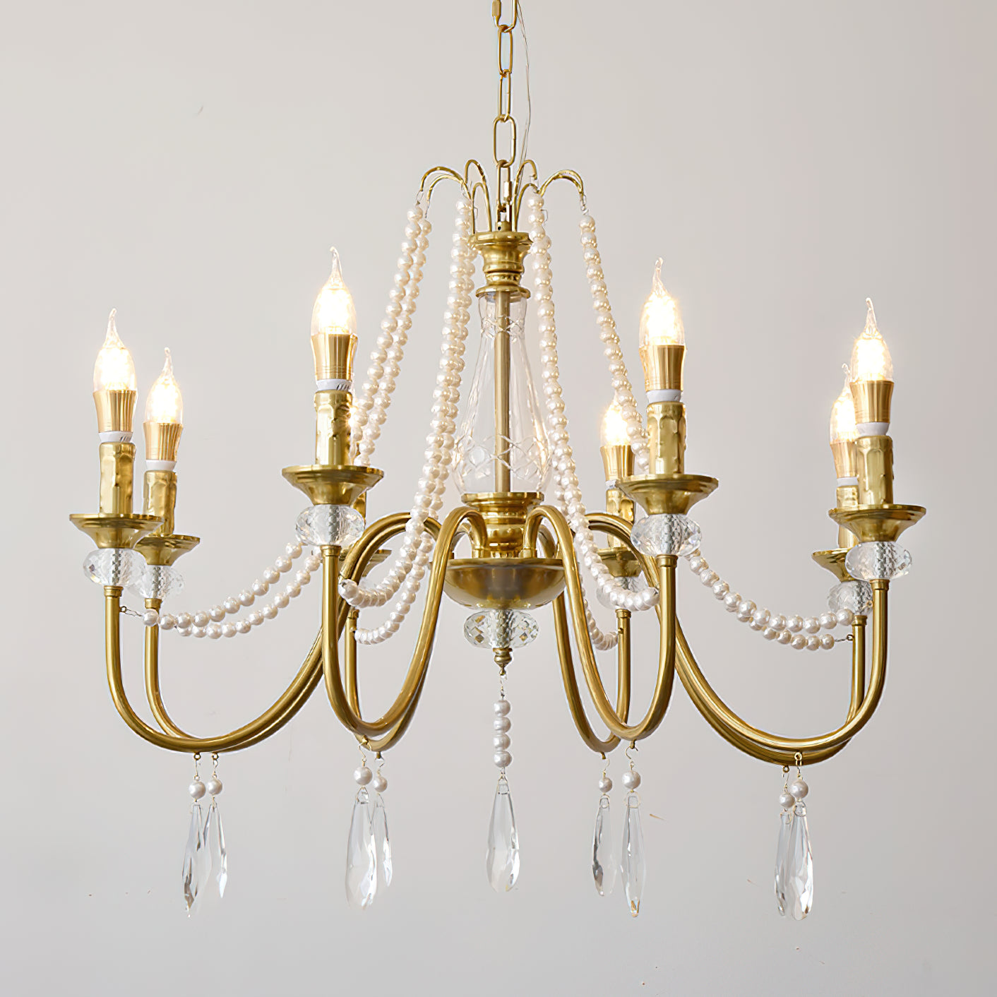 Mote Postmodern Luxury Brass Crystal Chandelier - Lamp Copper