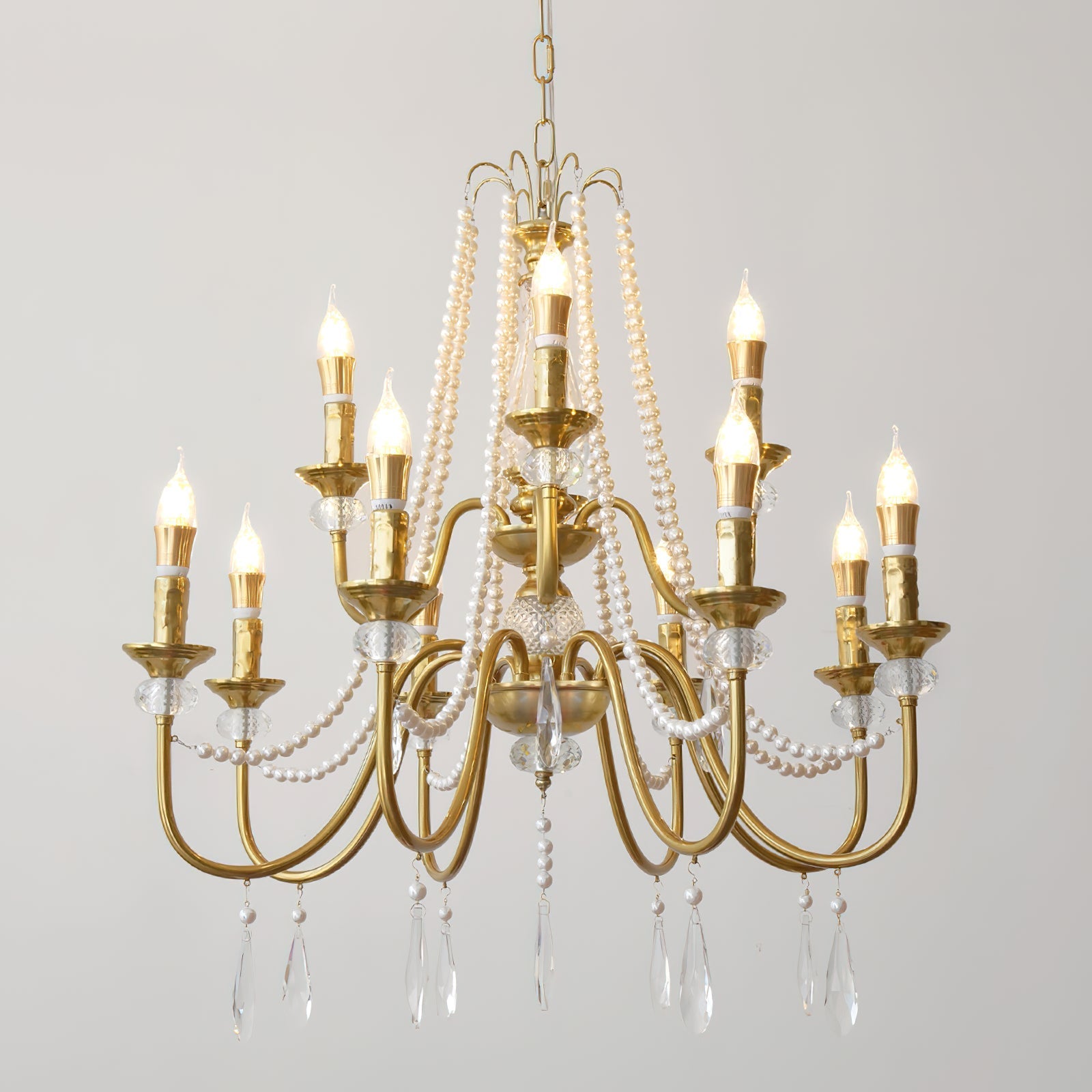 Mote Postmodern Luxury Brass Crystal Chandelier - Lamp Copper