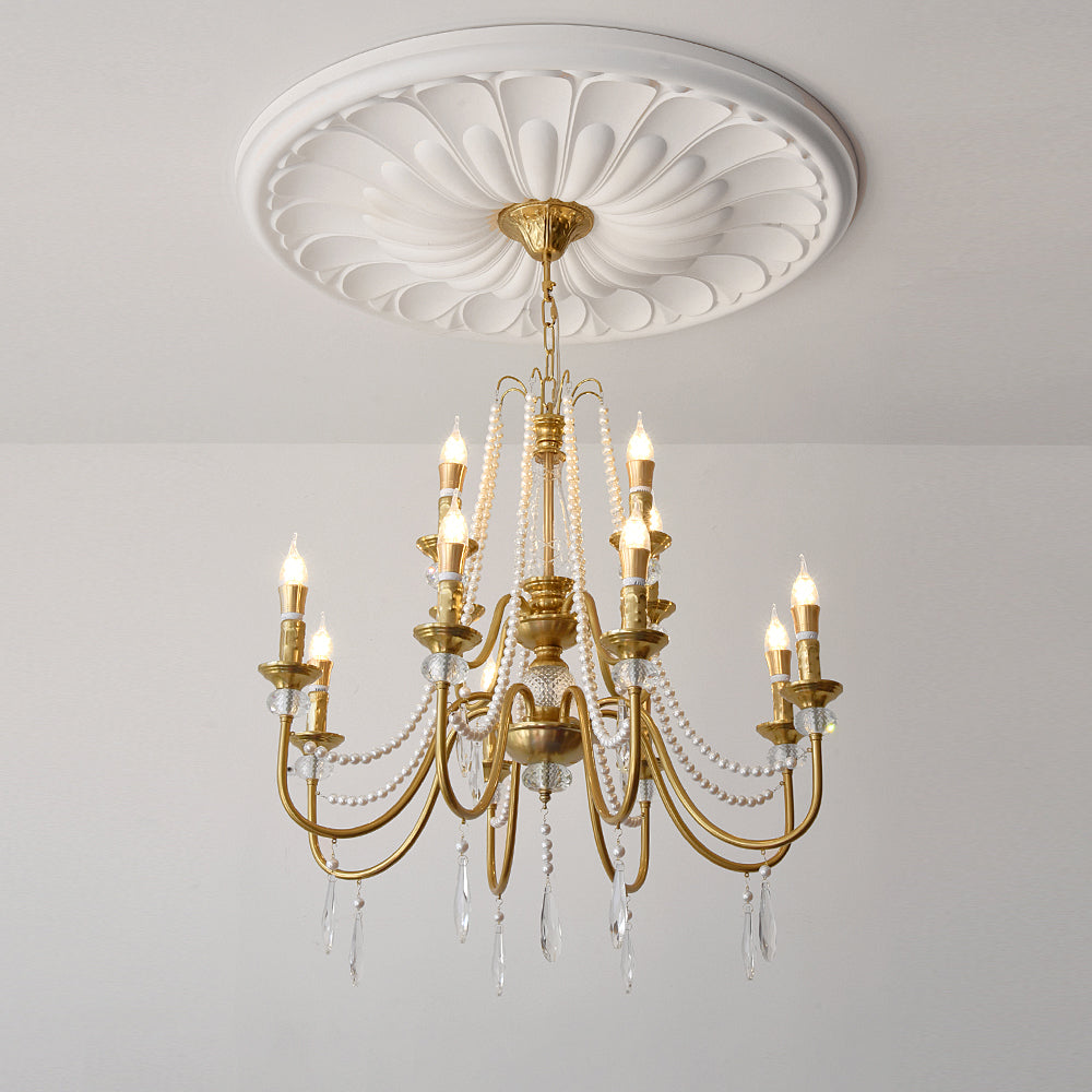 Mote Postmodern Luxury Brass Crystal Chandelier - Lamp Copper