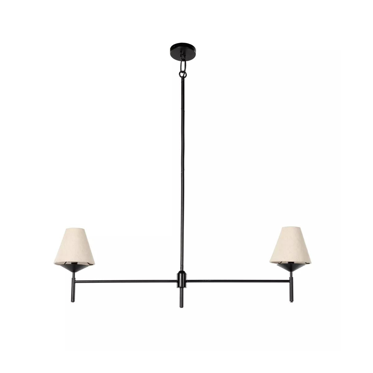 Ulphaa Vintage Industrial Black Fabric Chandelier - Lamp Copper