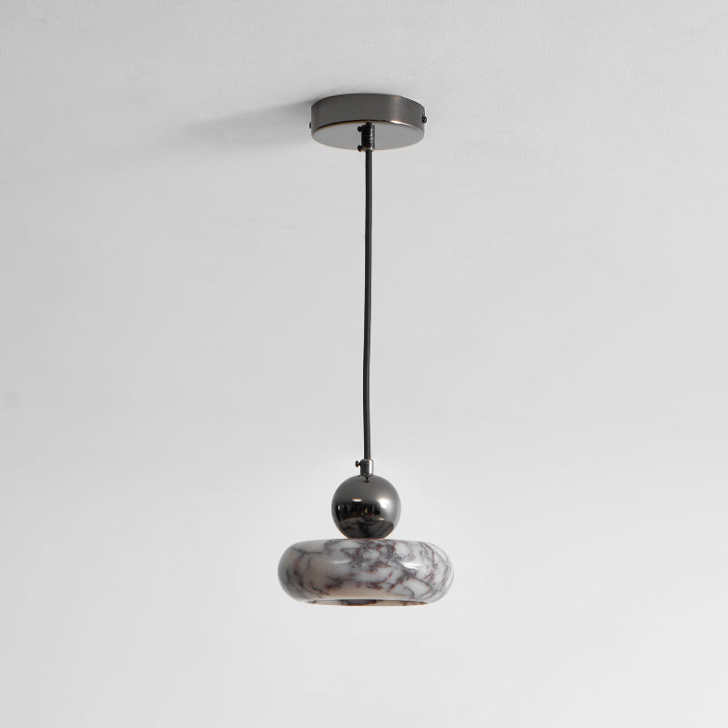 Ridge Modern Minimalist Marble Metal Pendant Lamp - Lamp Copper