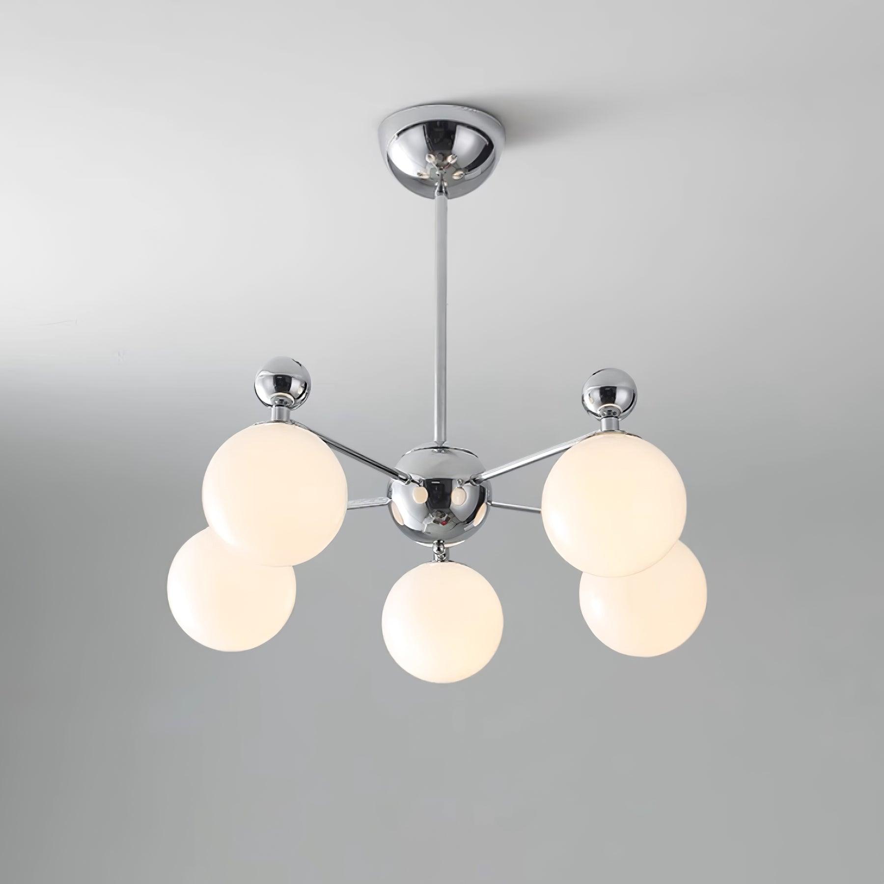 Dori Chandelier Pink Glass Globe Array - Letslighting