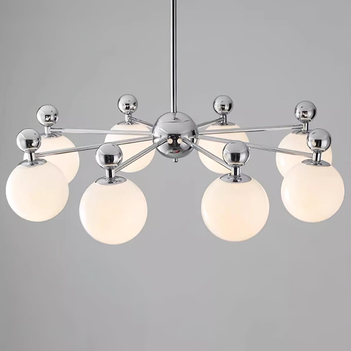 Dori Chandelier Pink Glass Globe Array - Letslighting