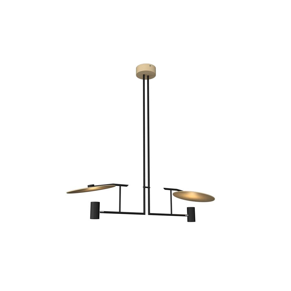 Warp Premium Elegance Linear Wooden Metal Chandelier - Lamp Copper