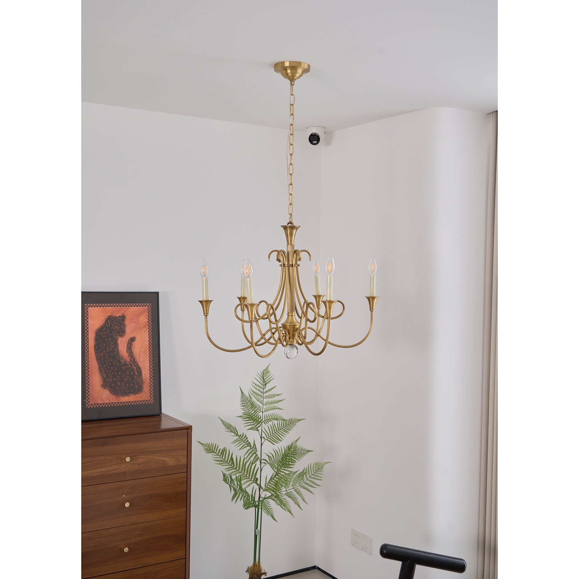 Braid Vintage Double Twist Brass Crystal Chandelier - Lamp Copper