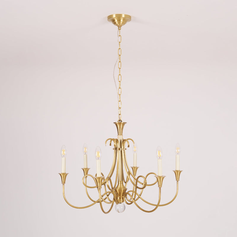 Braid Vintage Double Twist Brass Crystal Chandelier - Lamp Copper