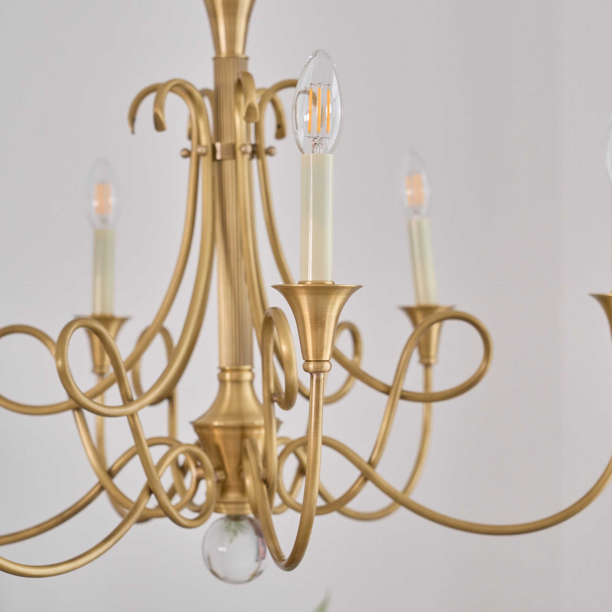 Braid Vintage Double Twist Brass Crystal Chandelier - Lamp Copper