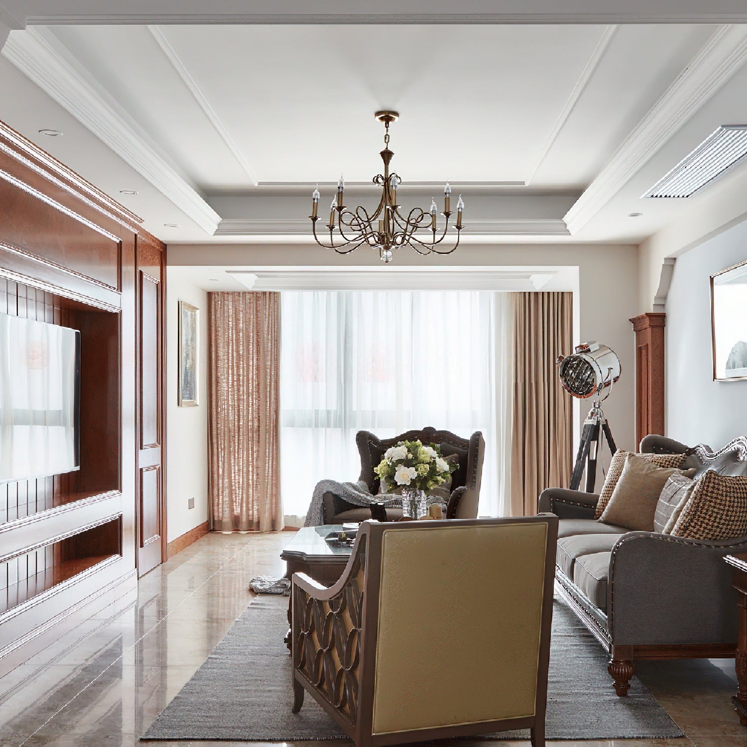 Braid Vintage Double Twist Brass Crystal Chandelier - Lamp Copper