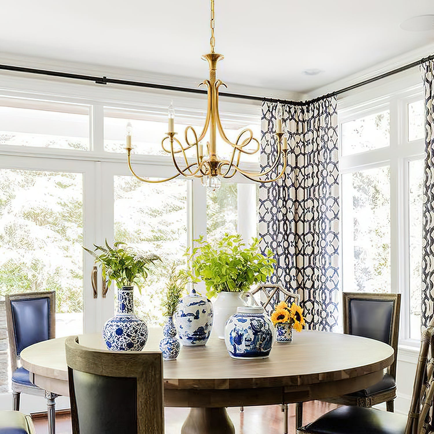 Braid Vintage Double Twist Brass Crystal Chandelier - Lamp Copper