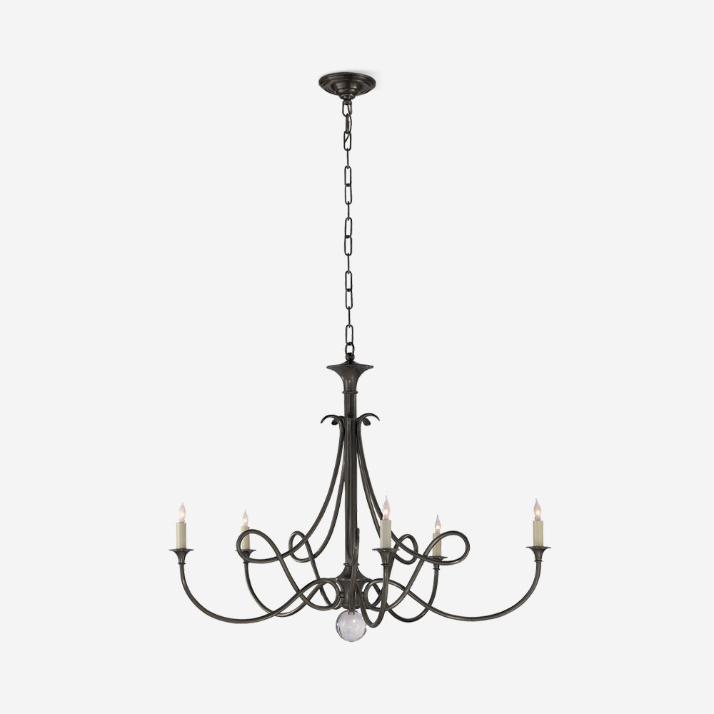 Double Twist Chandelier Ribbon-Arm Grandeur - Letslighting