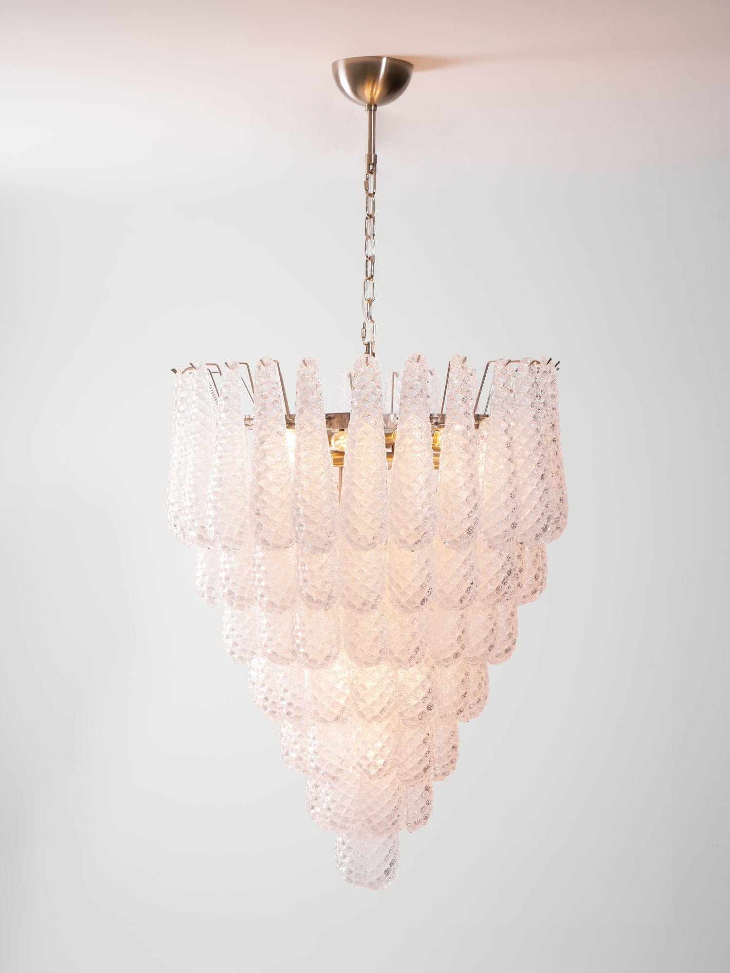 Aurora Chandelier Clear Droplets Murano Glass Waterfall Diamond - Letslighting