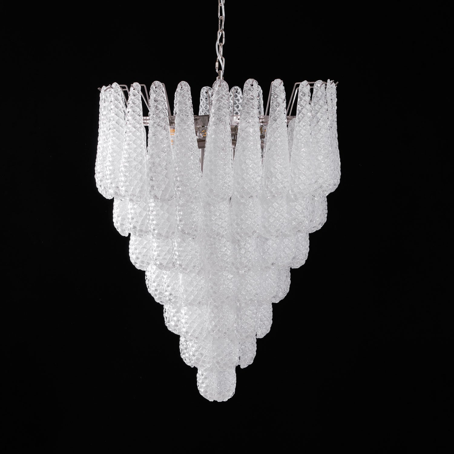 Aurora Chandelier Clear Droplets Murano Glass Waterfall Diamond - Letslighting