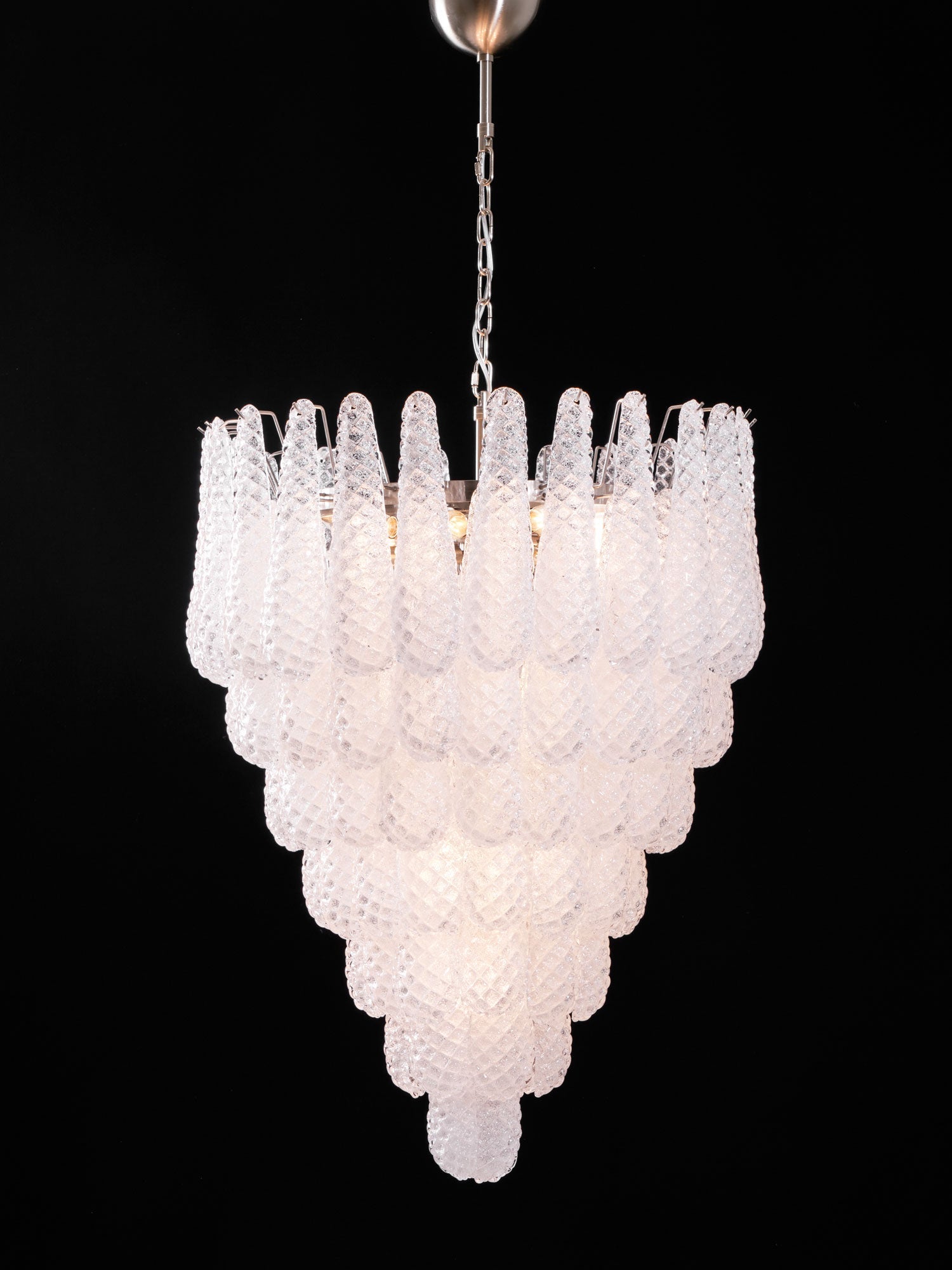 Aurora Chandelier Clear Droplets Murano Glass Waterfall Diamond - Letslighting