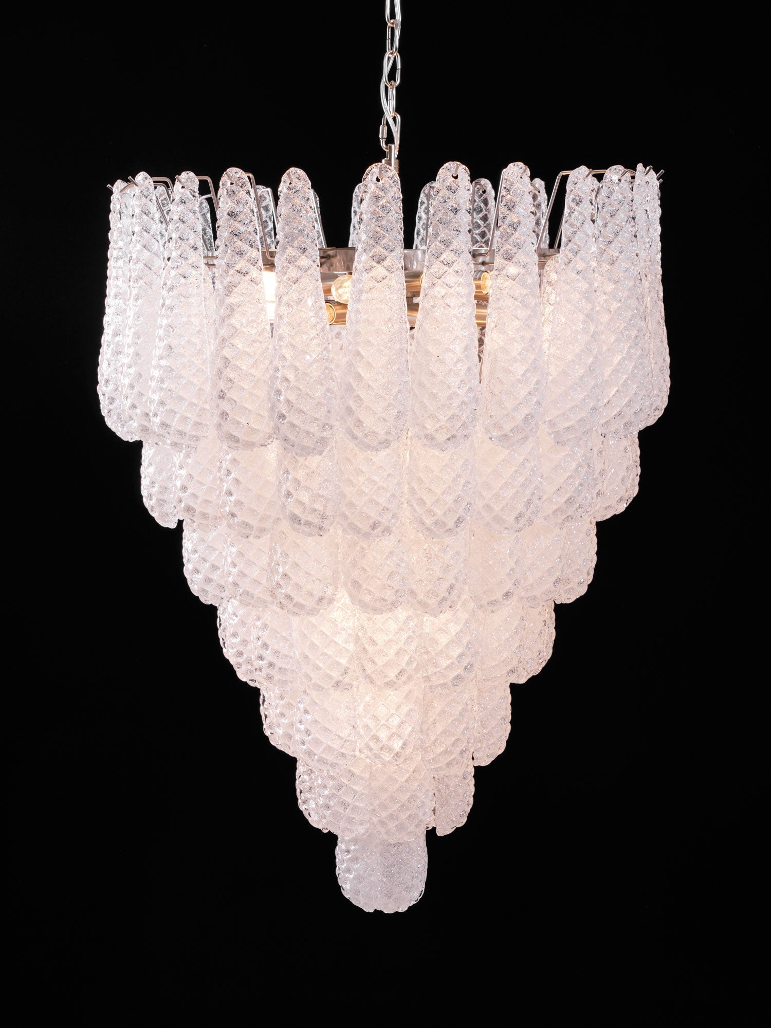 Aurora Chandelier Clear Droplets Murano Glass Waterfall Diamond - Letslighting