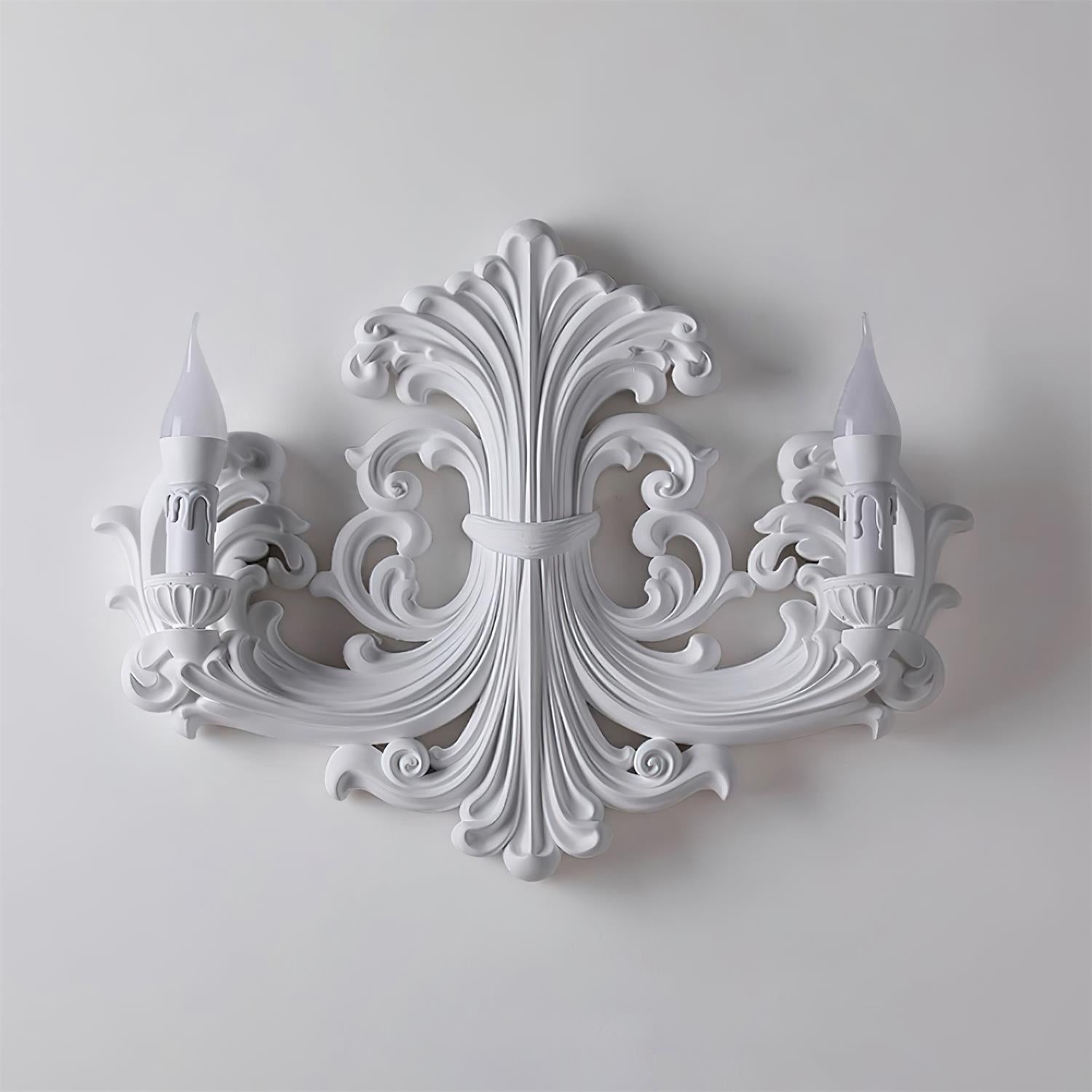 Wall Lamp Sculptural Plaster Candle Arms Uplighting Elegant - Letslighting