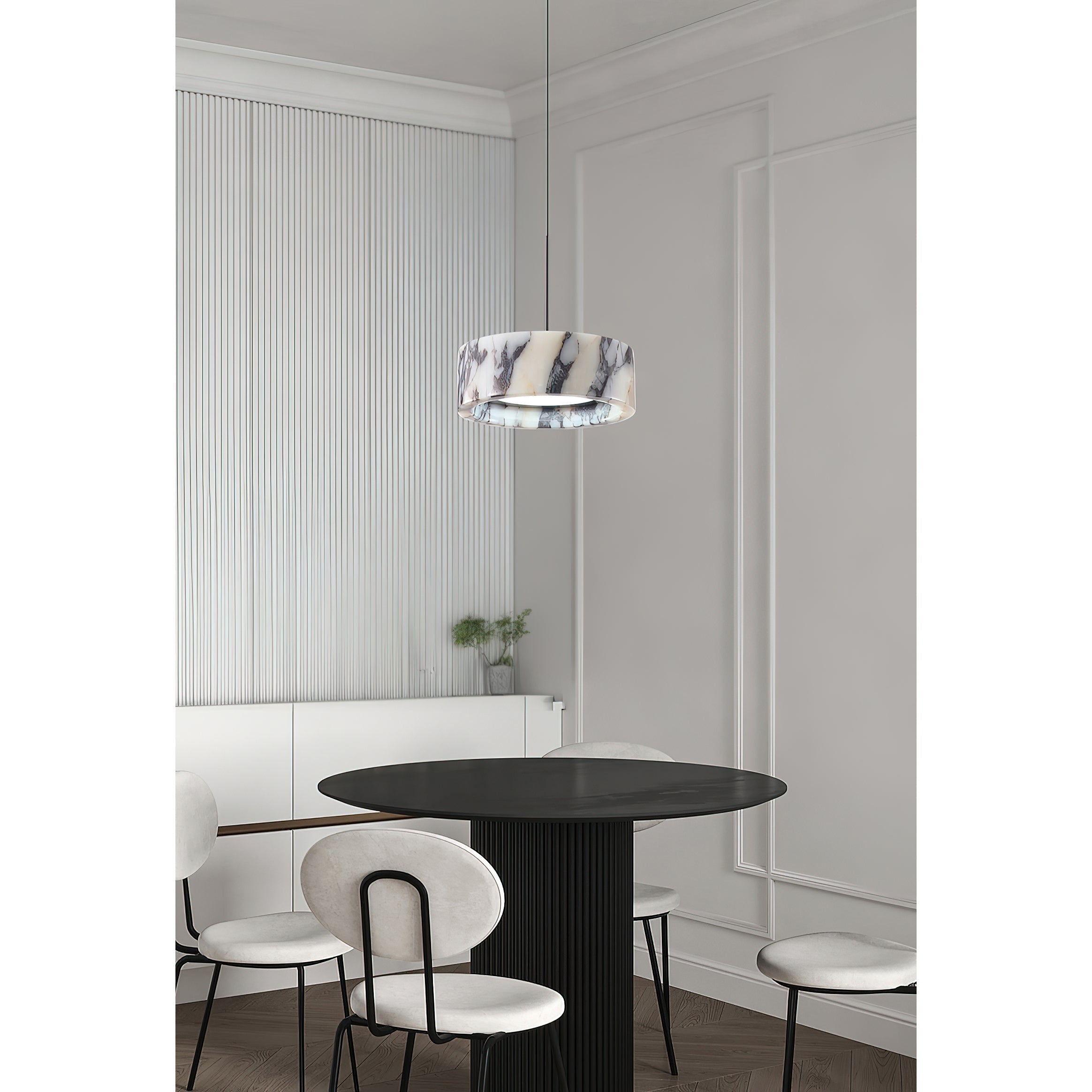Glide Modern Minimalist Marble Metal Pendant Lamp - Lamp Copper