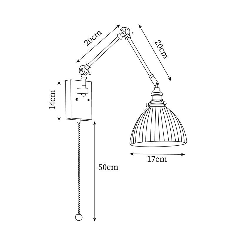 Brione Vintage Adjustable Swing Arm Wall Lamp - Letslighting