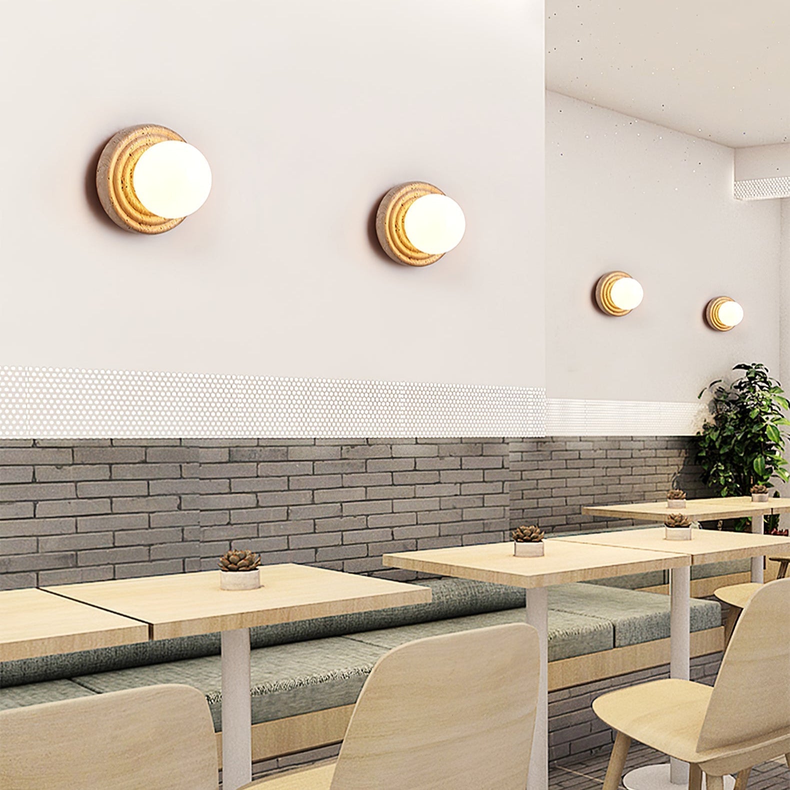 Echo Travertine Globe Wall Lamp - Letslighting