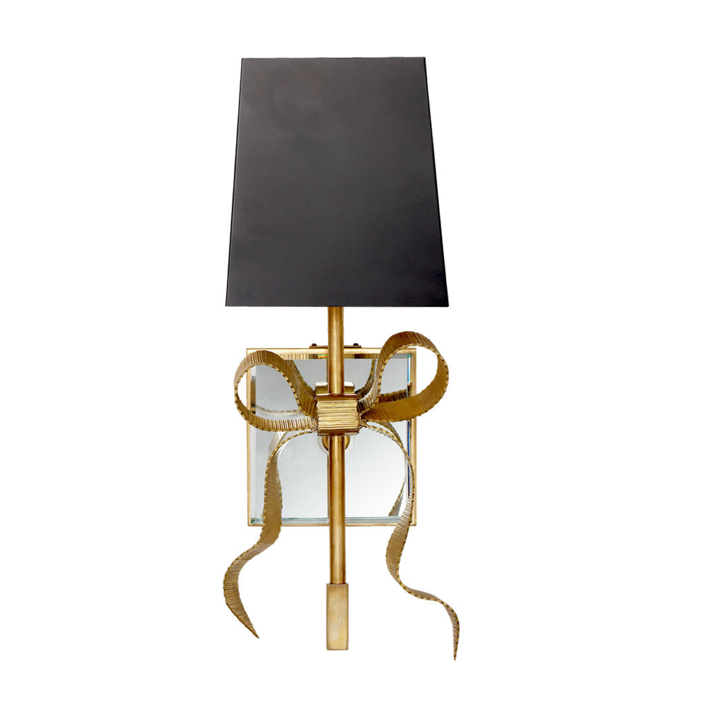 Ribelle Black Shade Wall Sconce with Gold Bow Accent - Letslighting