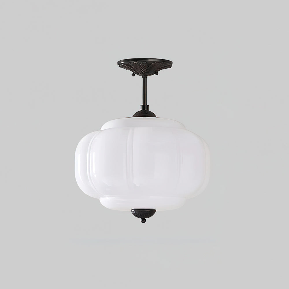 Eldio Green Glass Semi Flush Mount Light - Letslighting