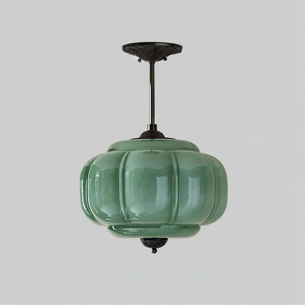 Eldio Green Glass Semi Flush Mount Light - Letslighting
