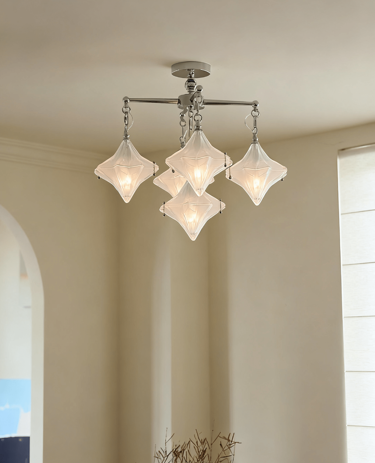 Elowen Prism Star Lustre Verre Givré Géométrique