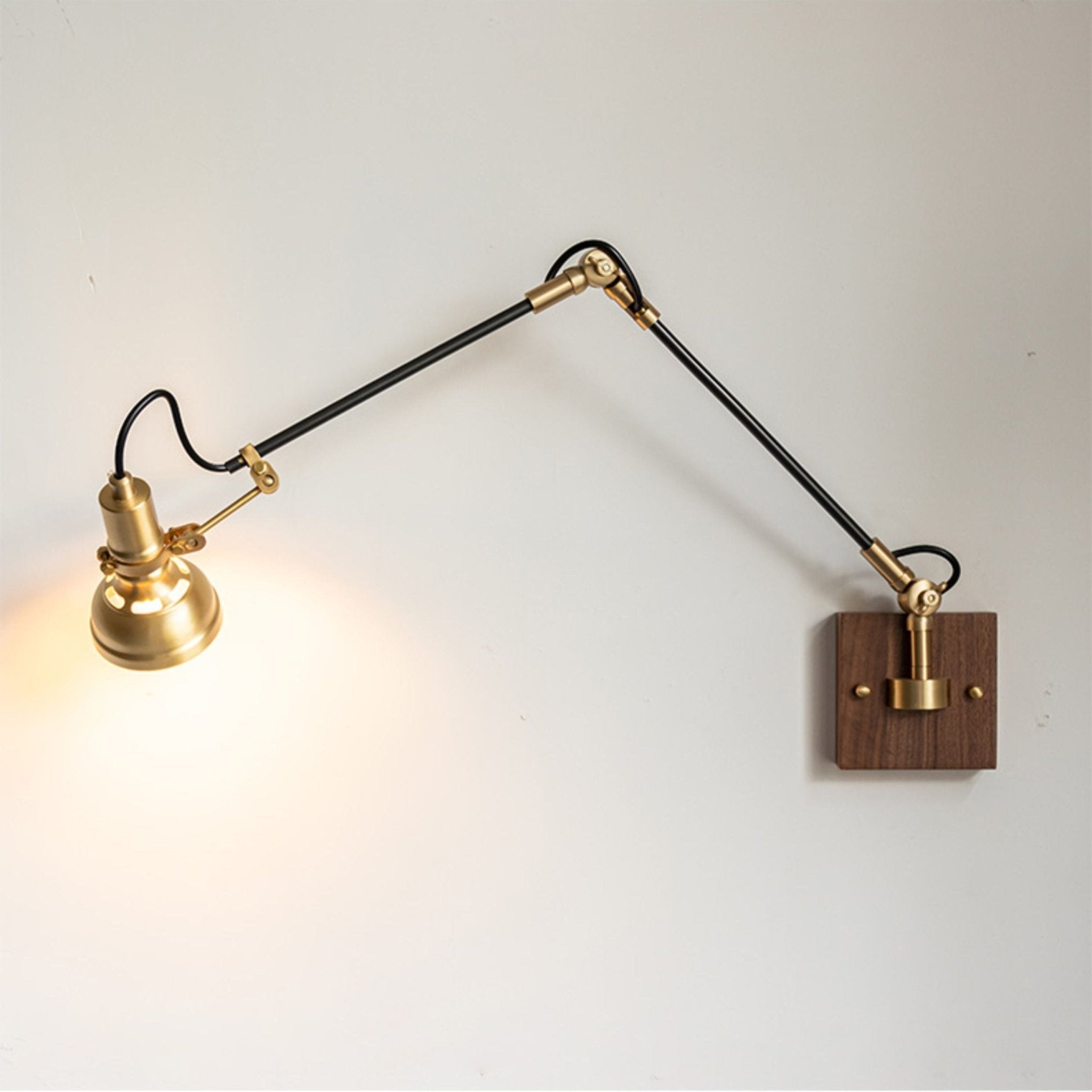 Elowen Moderne Minimaliste Métal Bois Applique Murale Lampe