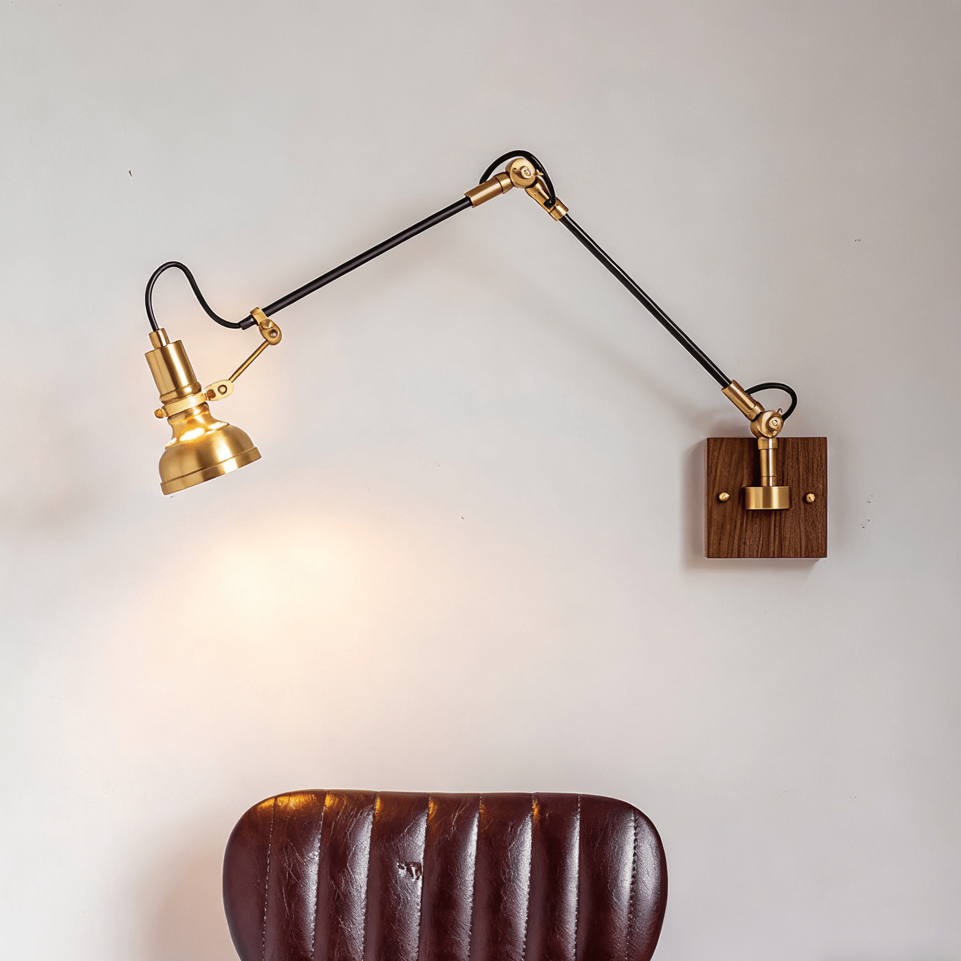 Elowen Moderne Minimaliste Métal Bois Applique Murale Lampe