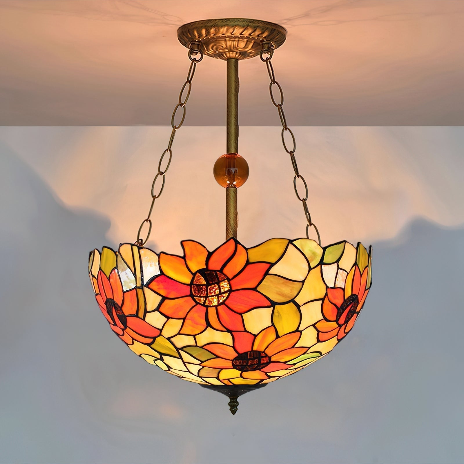 Chandelier Tiffany Bowl-shaped Rose gypsum - Letslighting