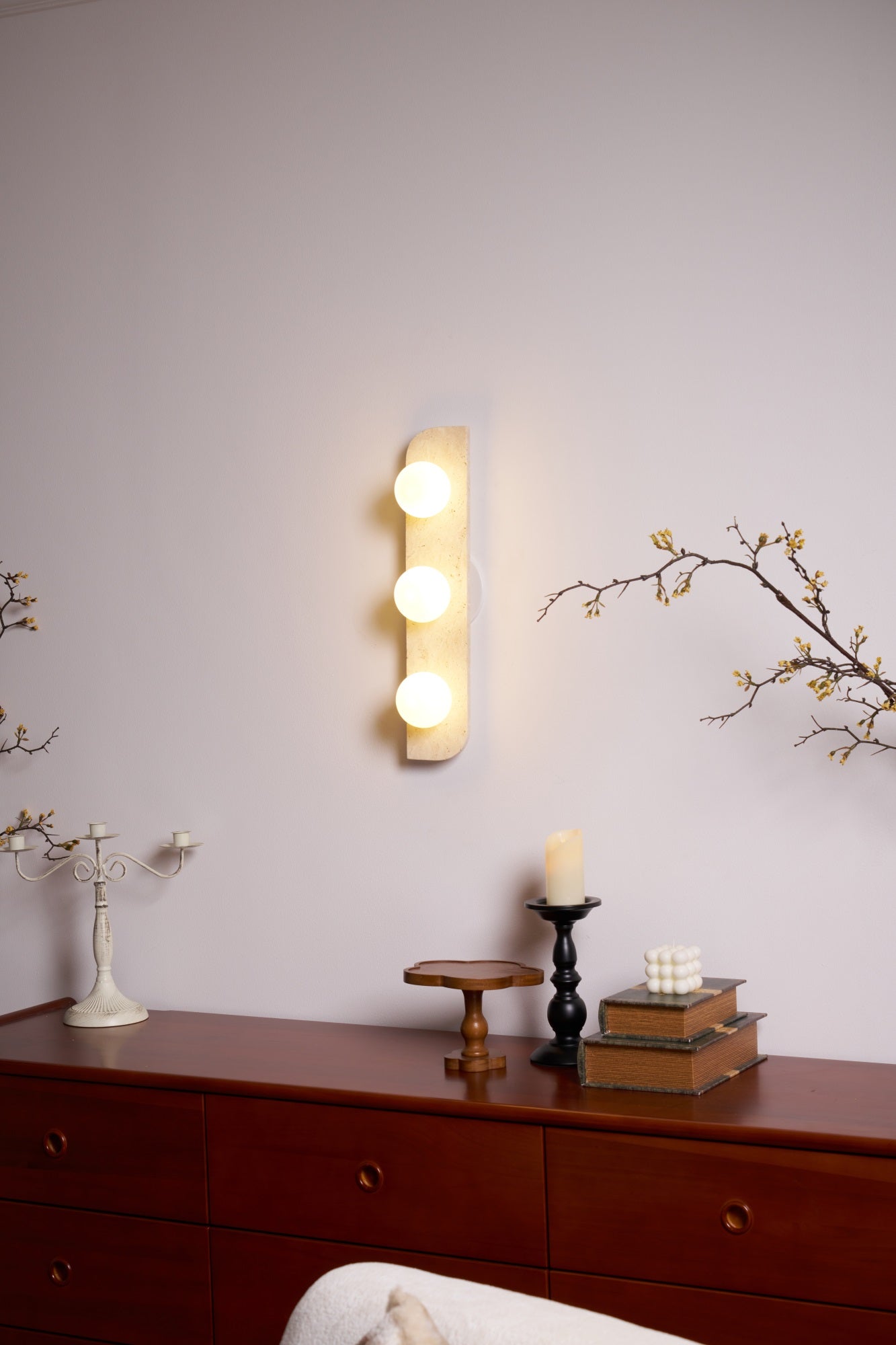 Alsilis Minimalist Travertine Wall Light - Letslighting