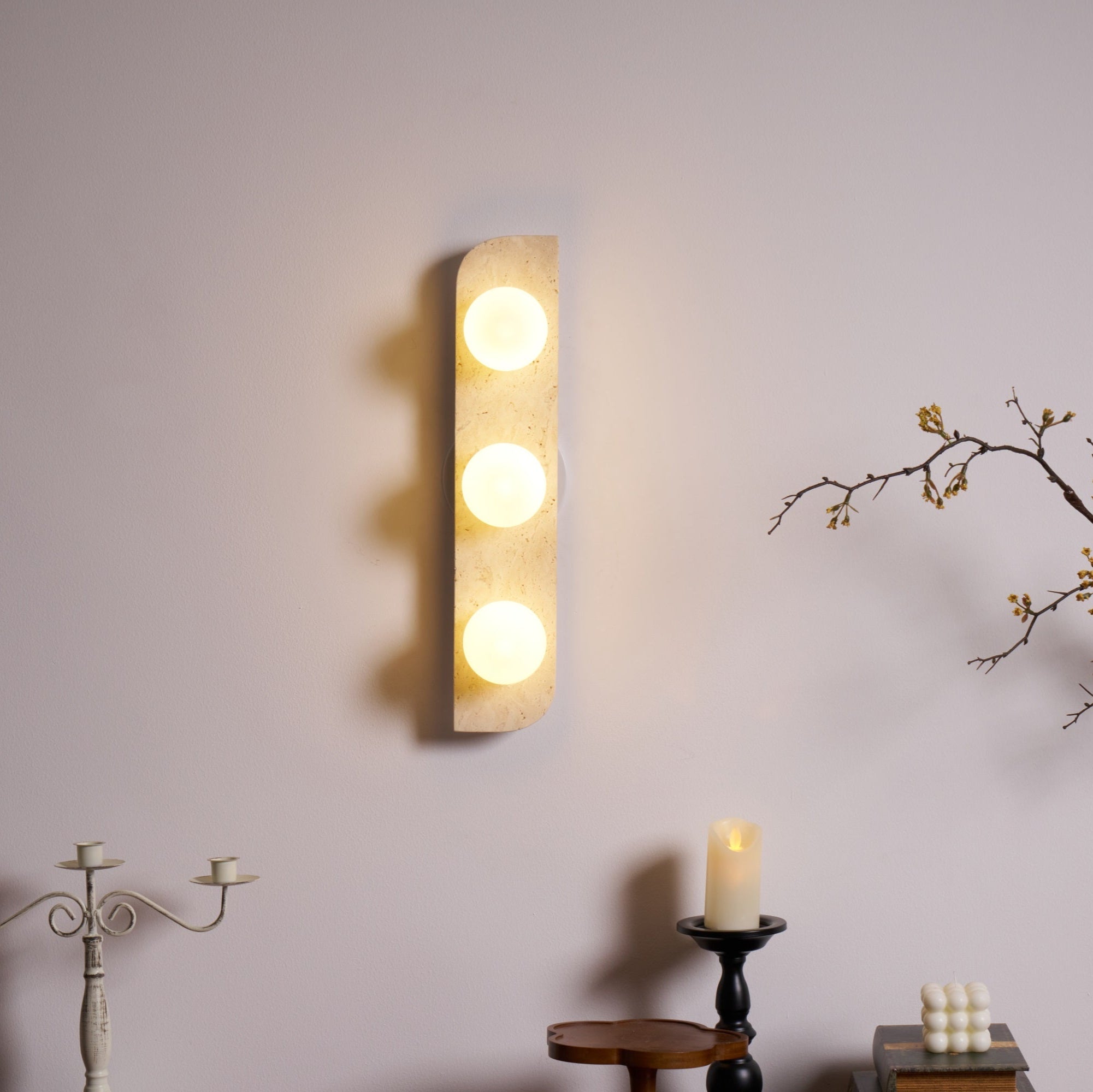 Alsilis Minimalist Travertine Wall Light - Letslighting