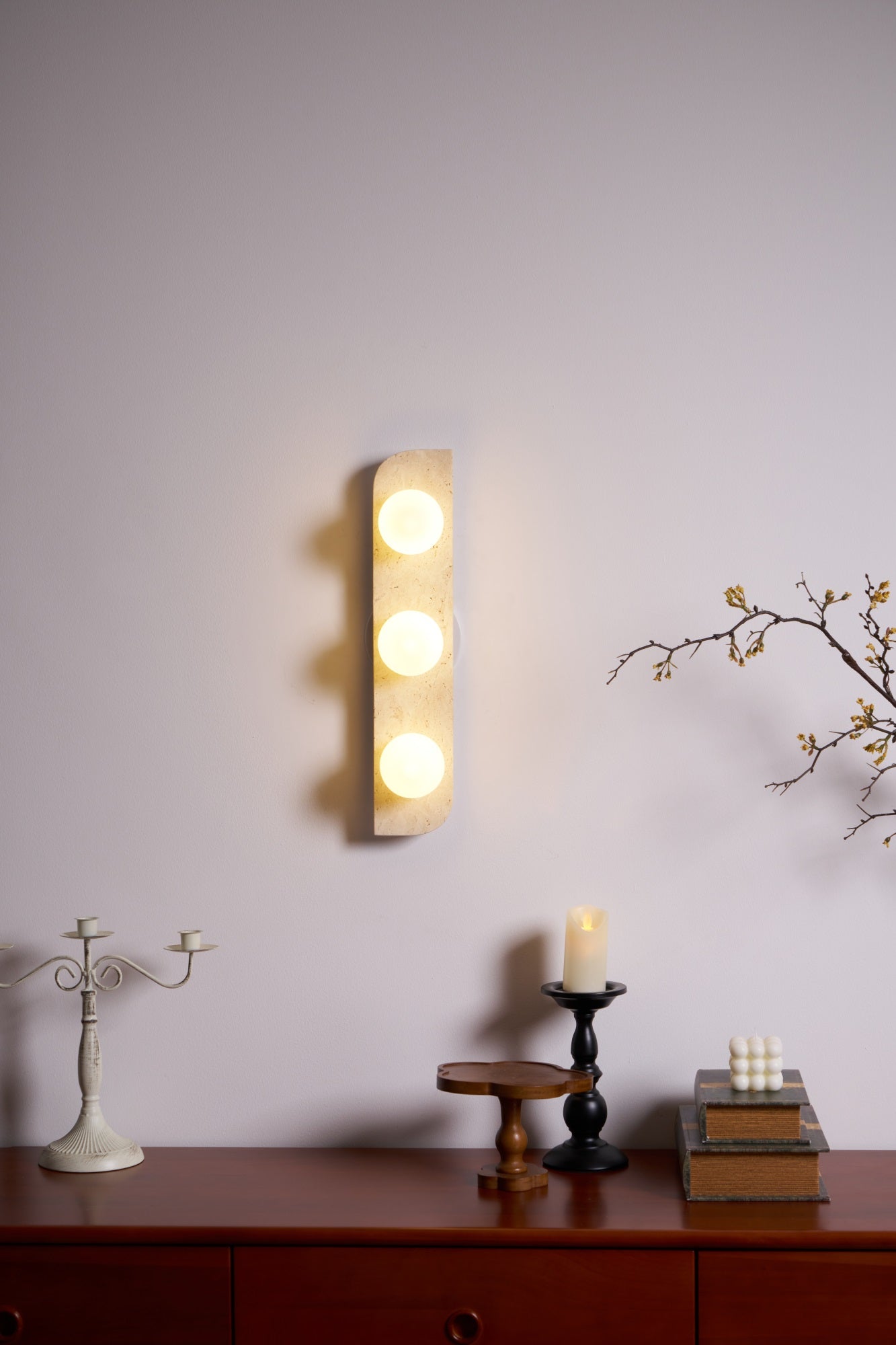 Alsilis Minimalist Travertine Wall Light - Letslighting