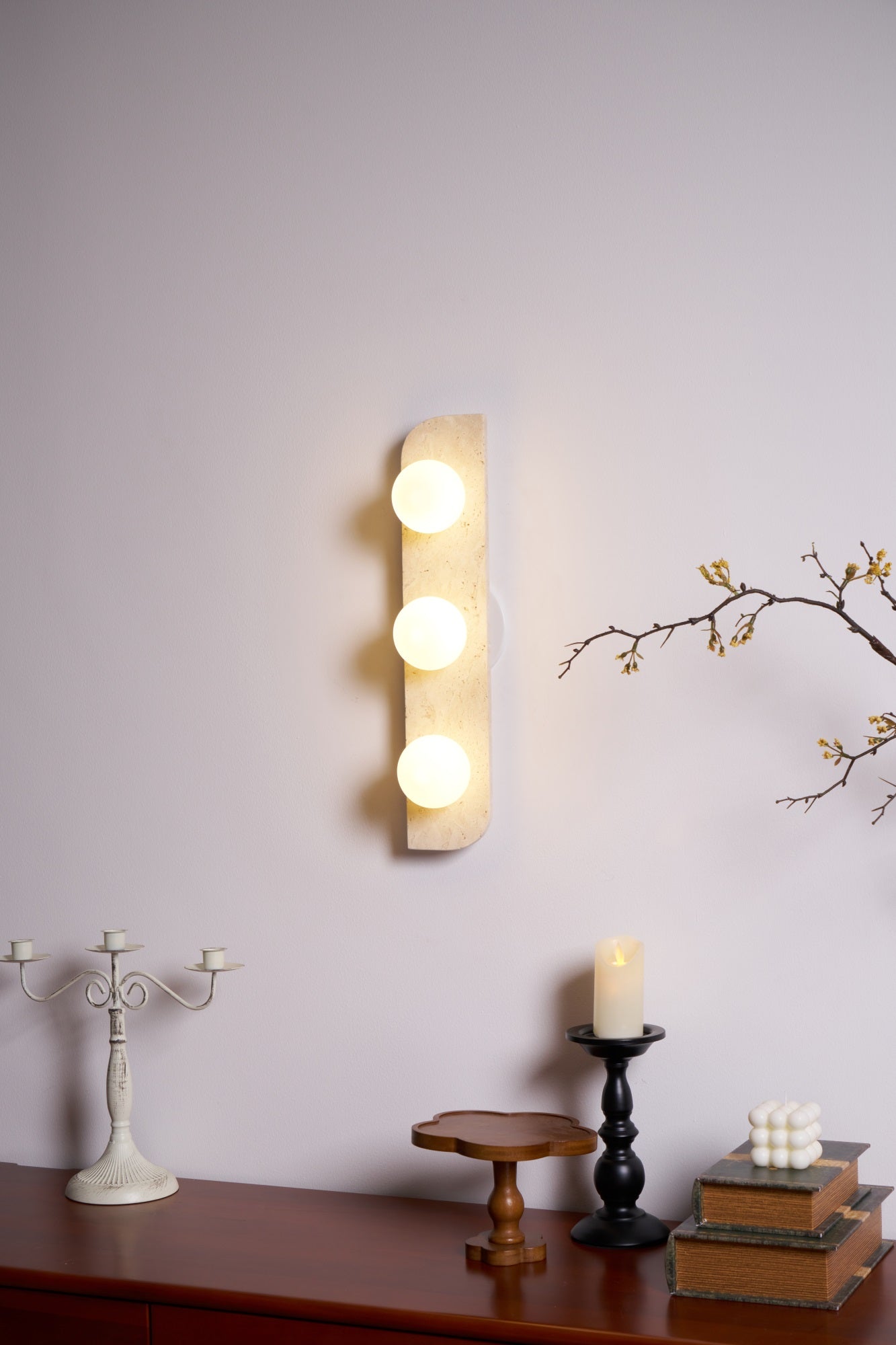 Alsilis Minimalist Travertine Wall Light - Letslighting