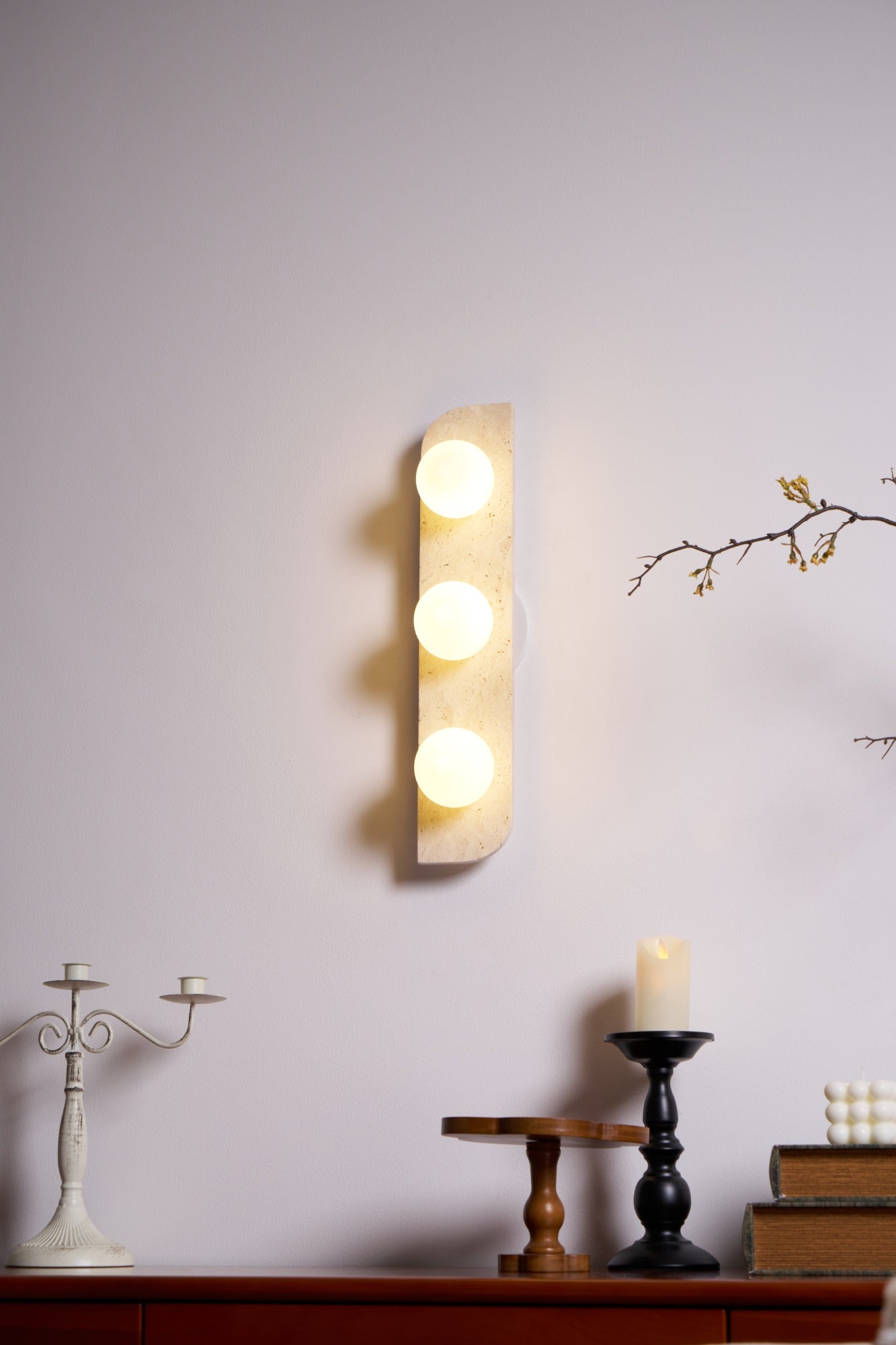 Alsilis Minimalist Travertine Wall Light - Letslighting